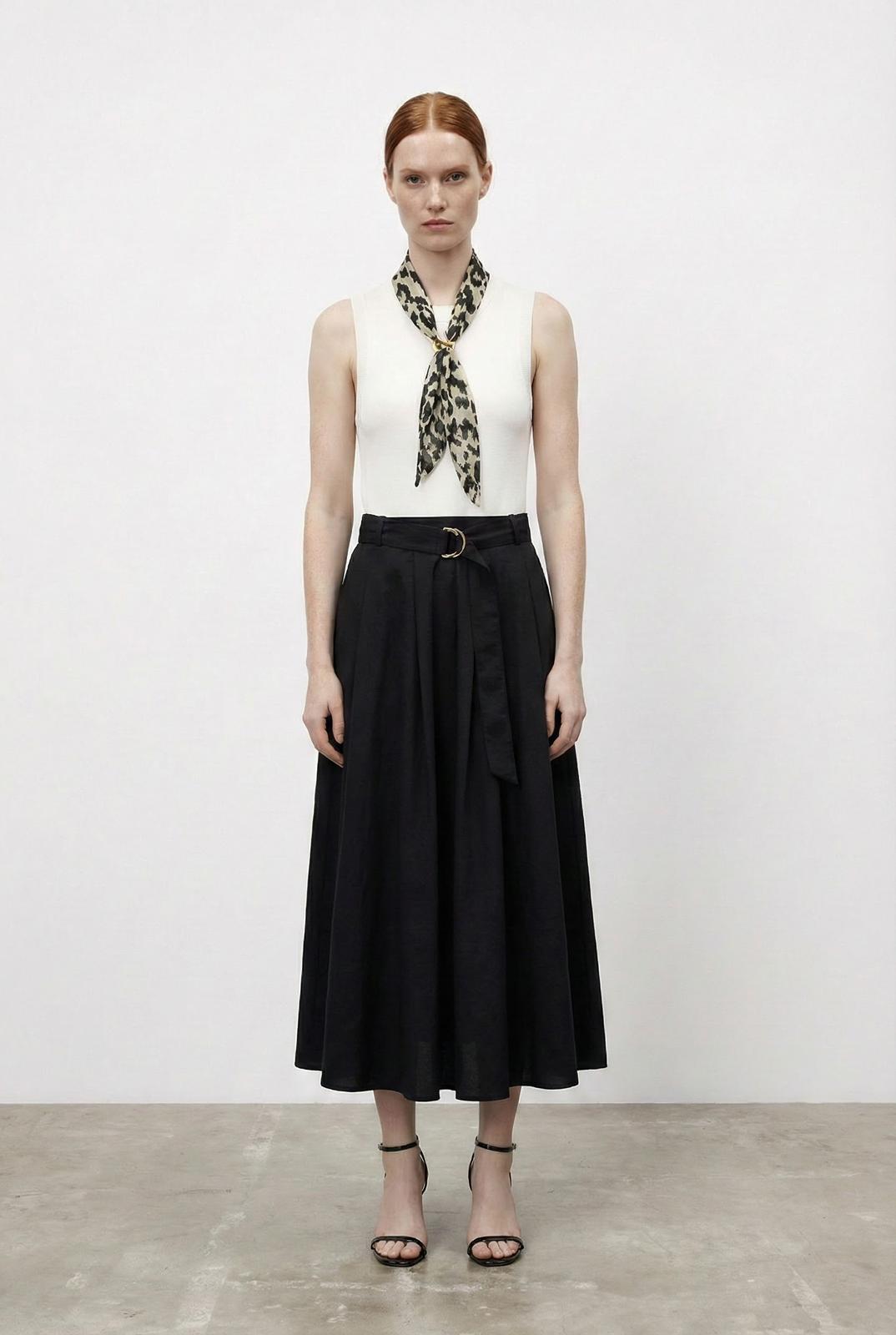 Quzu Fular Detaylı Matchli Elbise Siyah