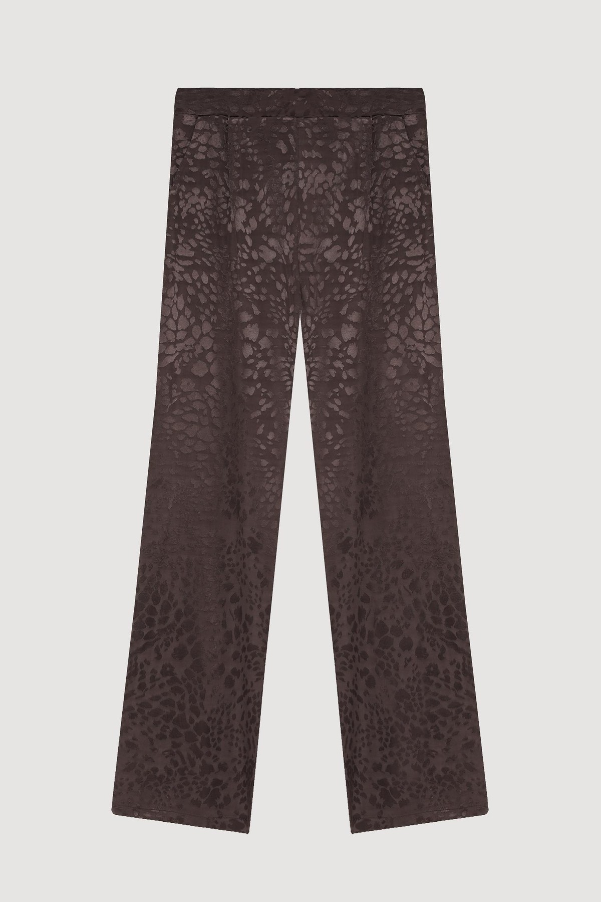 Quzu Leopar Desenli Pantolon Kahve