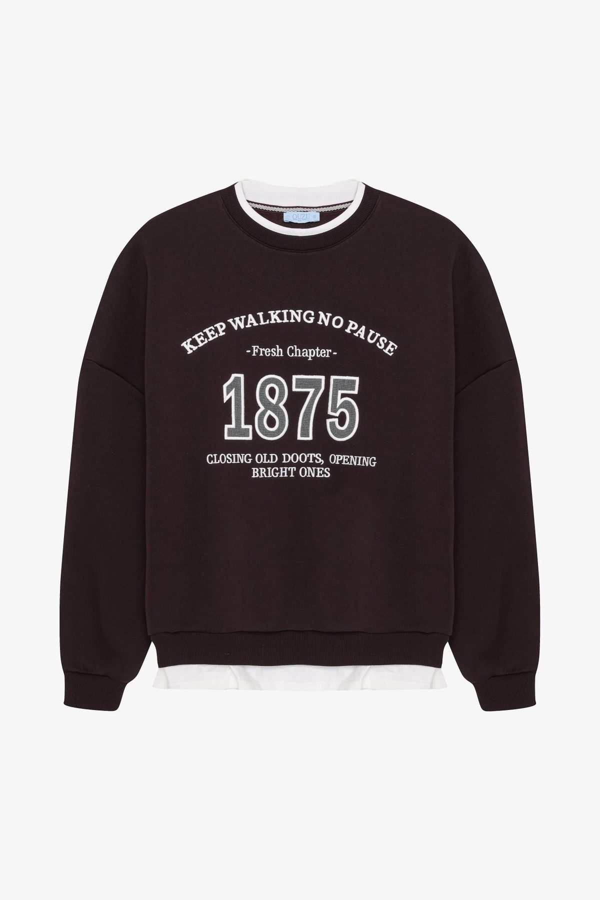 Quzu Nakış Detaylı Sweatshirt Kahve