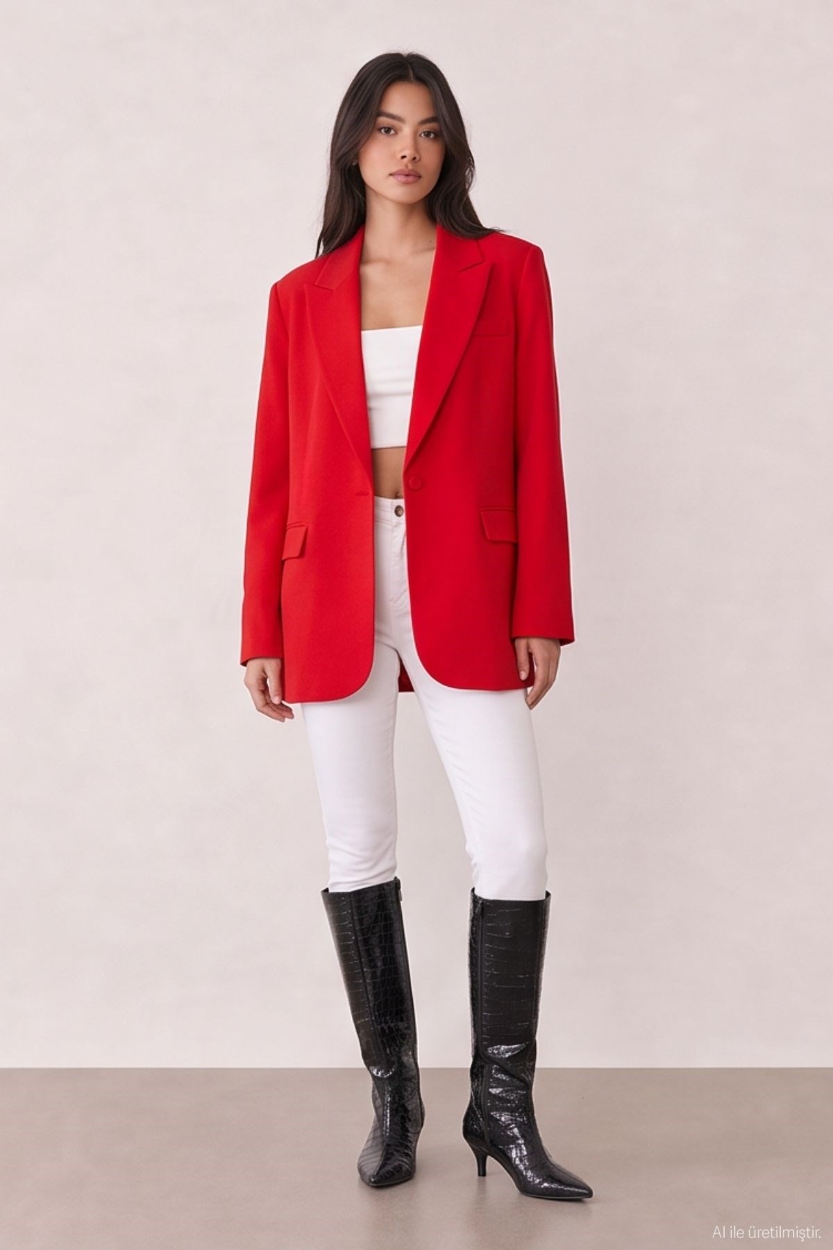 Quzu Oversize Blazer Ceket Kırmızı