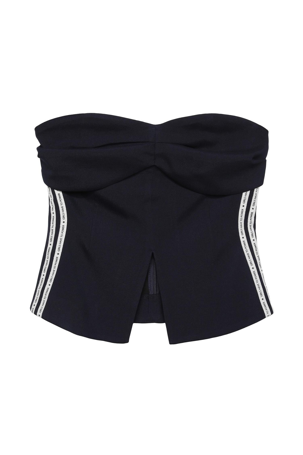 Quzu Straplez Bluz Lacivert