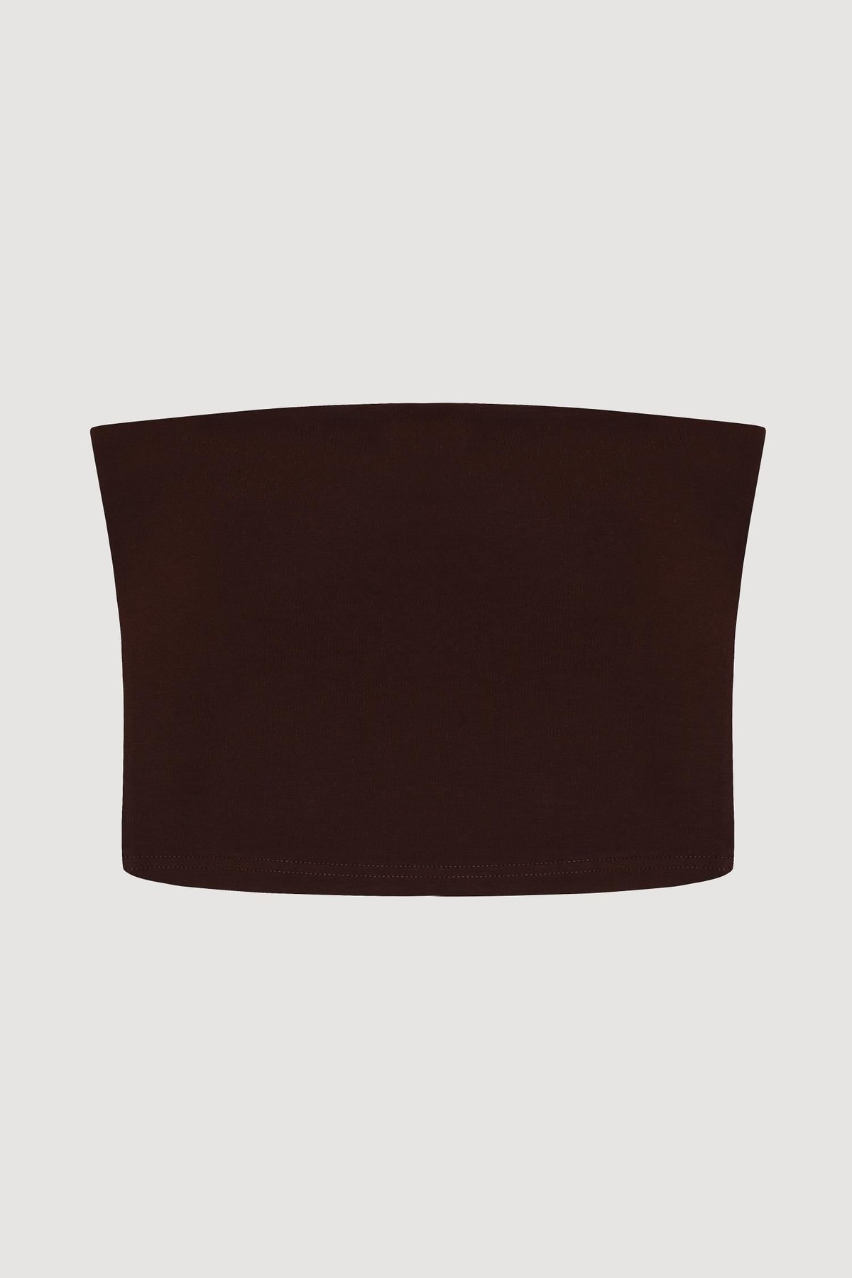 Quzu Straplez Crop Top Kahve