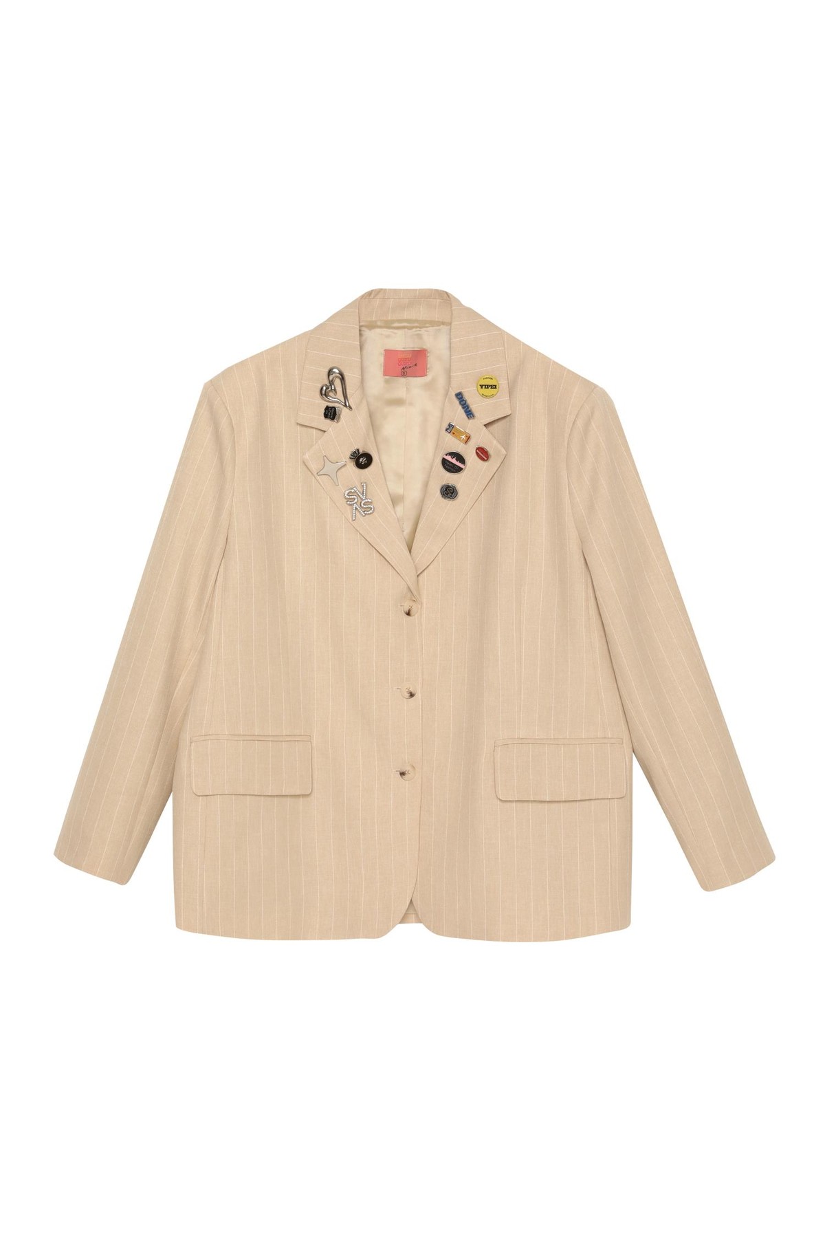 Quzu Aksesuar Detaylı Blazer Ceket Bej