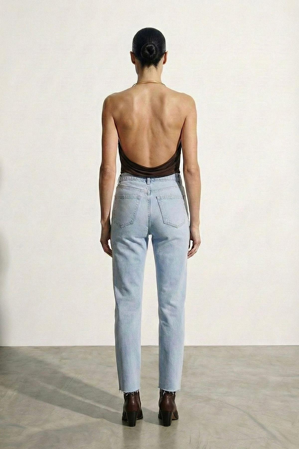 Quzu Aksesuar Detaylı Bluz Kahve