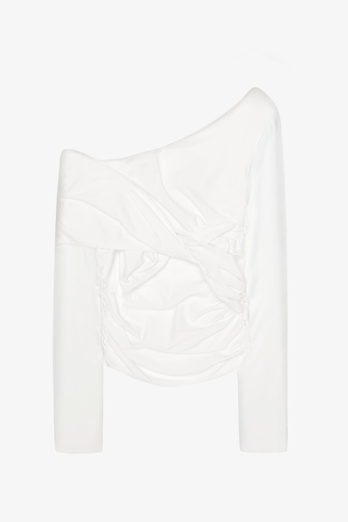 Quzu Asimetrik Bluz Ekru