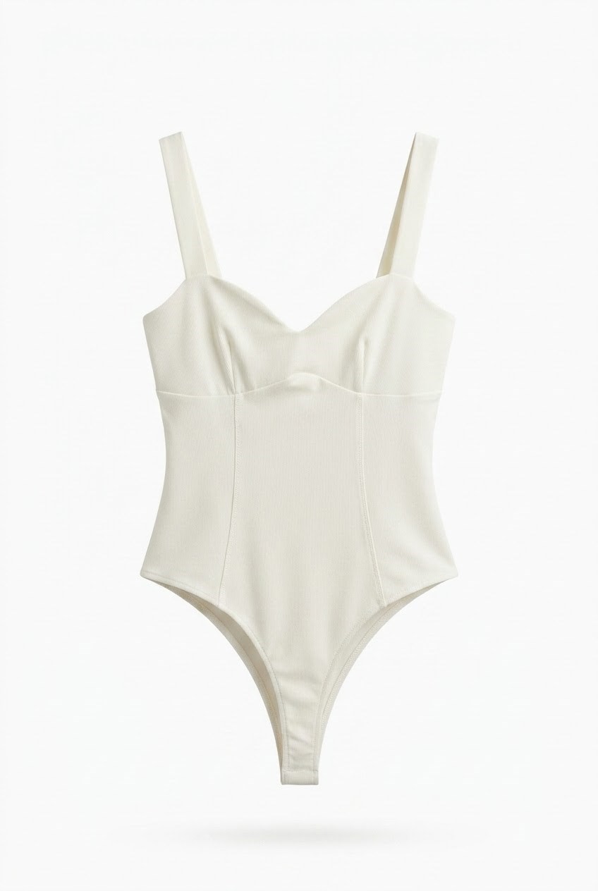 Quzu Askı Detaylı Bodysuit Ekru