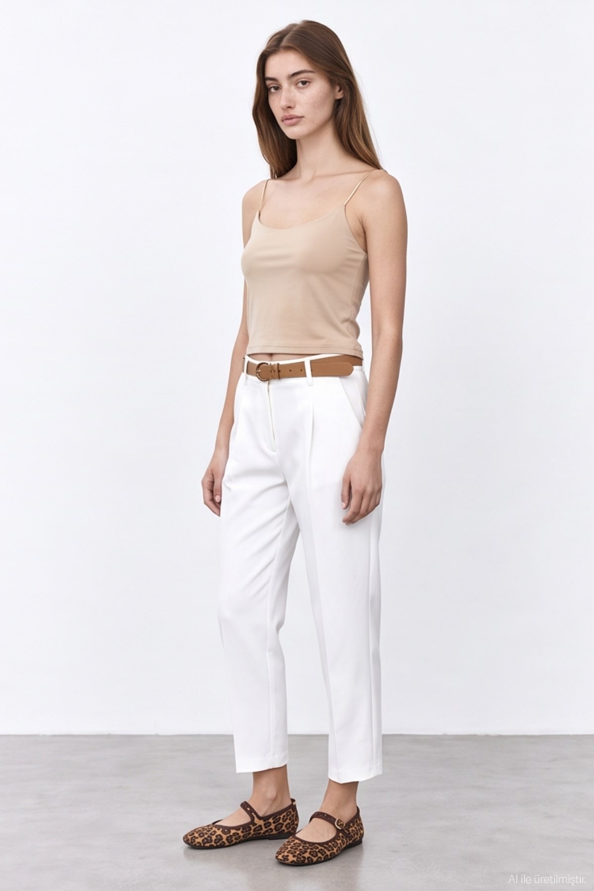 Quzu Strappy Blouse Beige