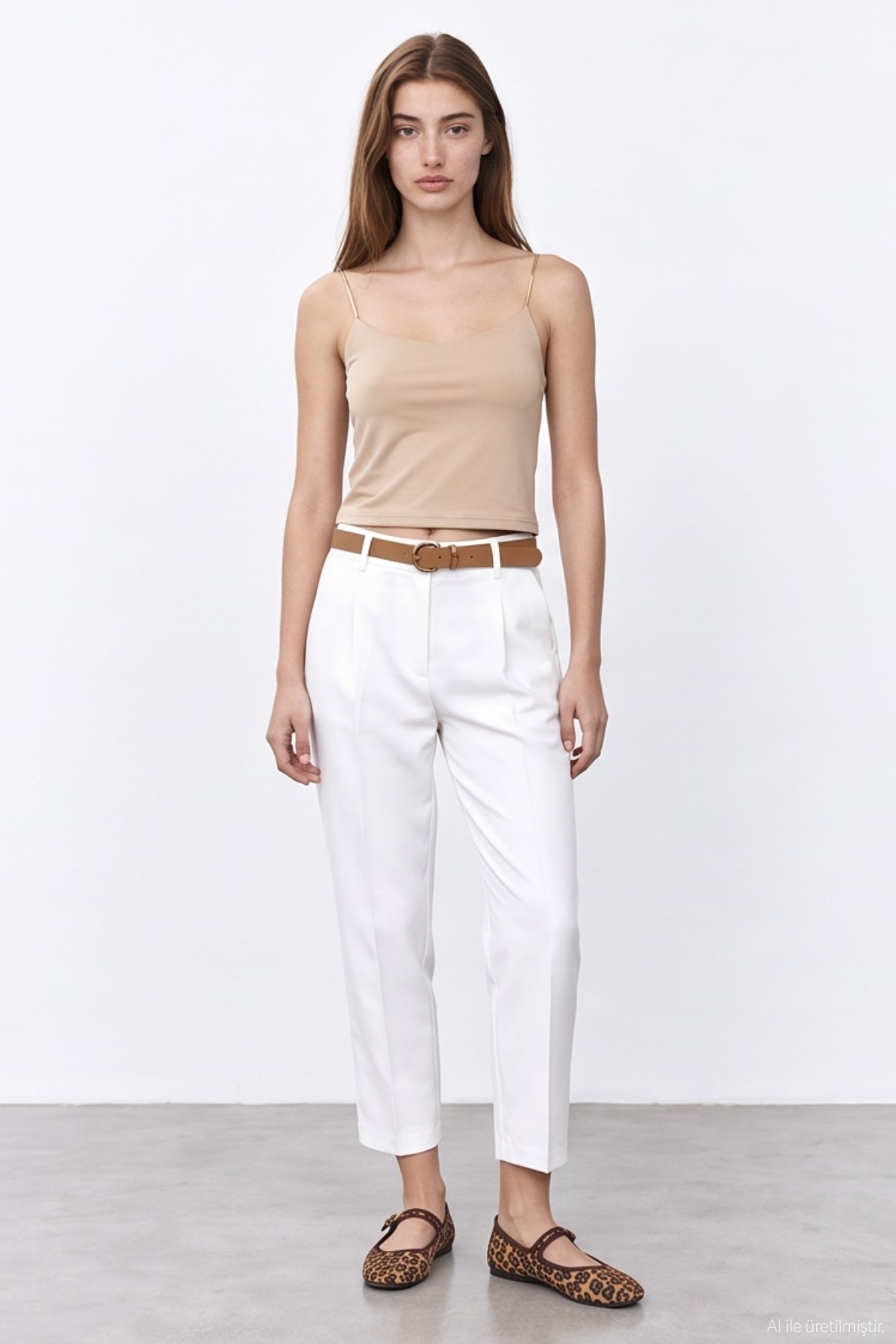 Quzu Strappy Blouse Beige
