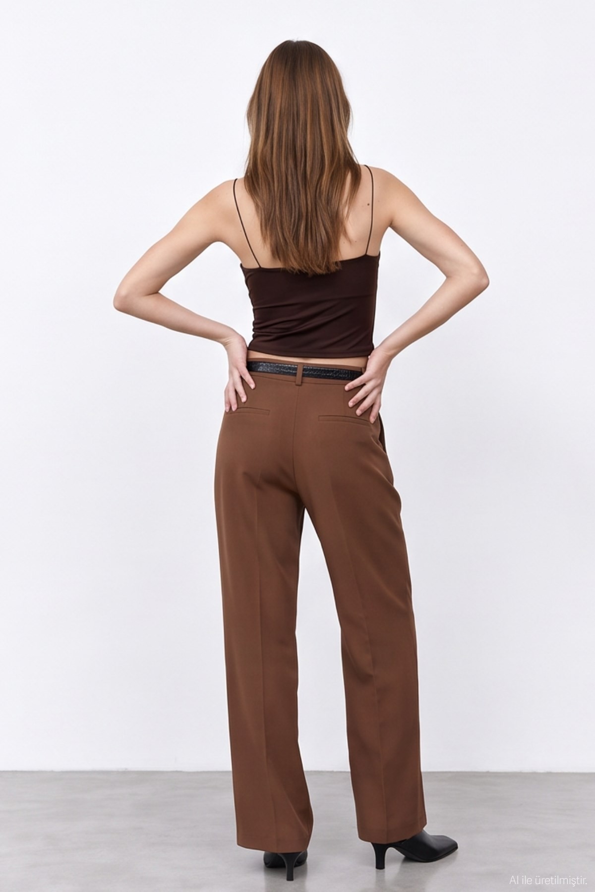 Quzu Strappy Blouse Dark Brown