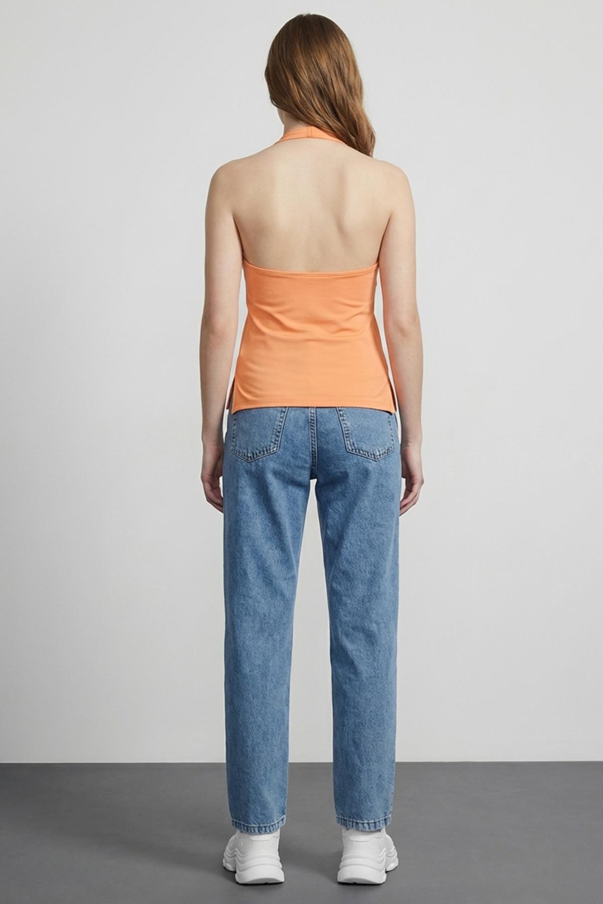 Quzu Askılı Bluz Turuncu