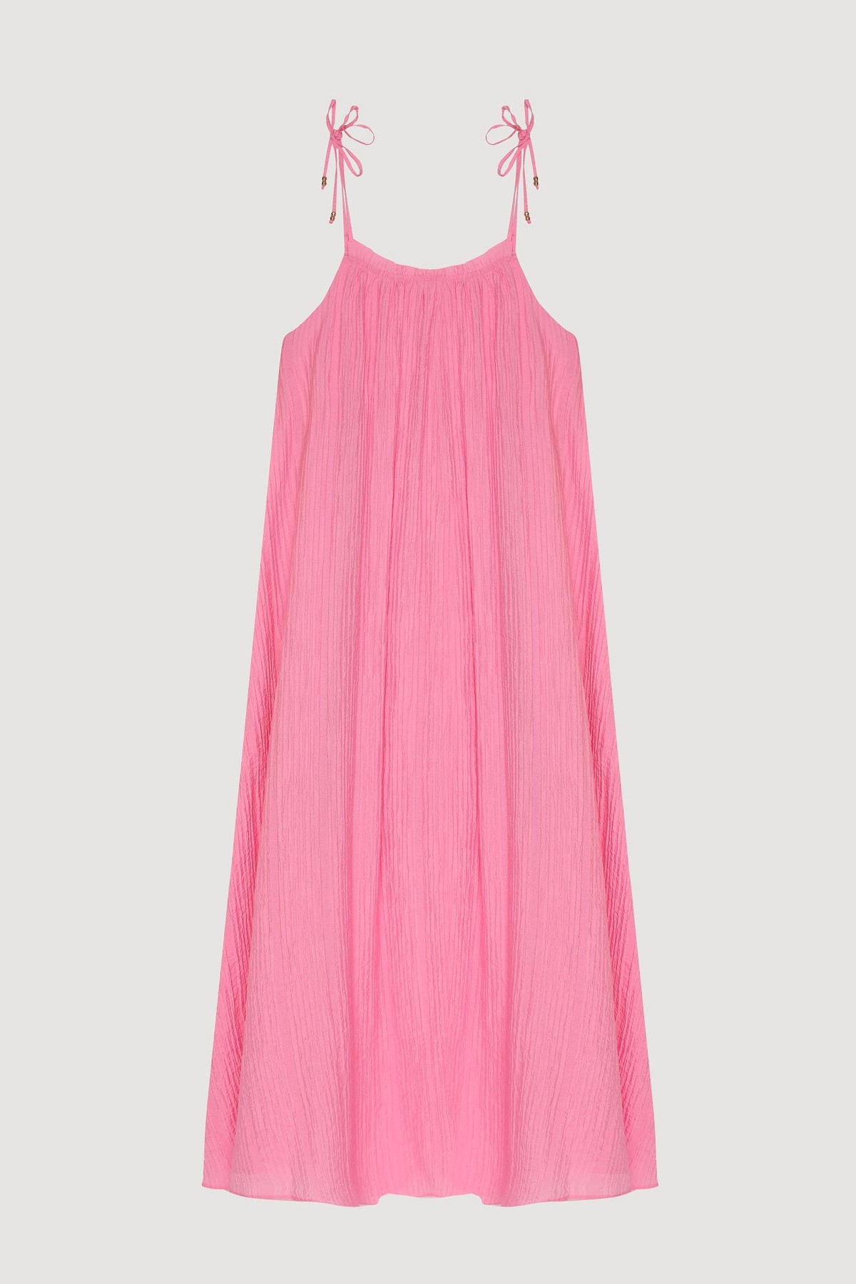 Quzu Askılı Maxi Elbise Pembe