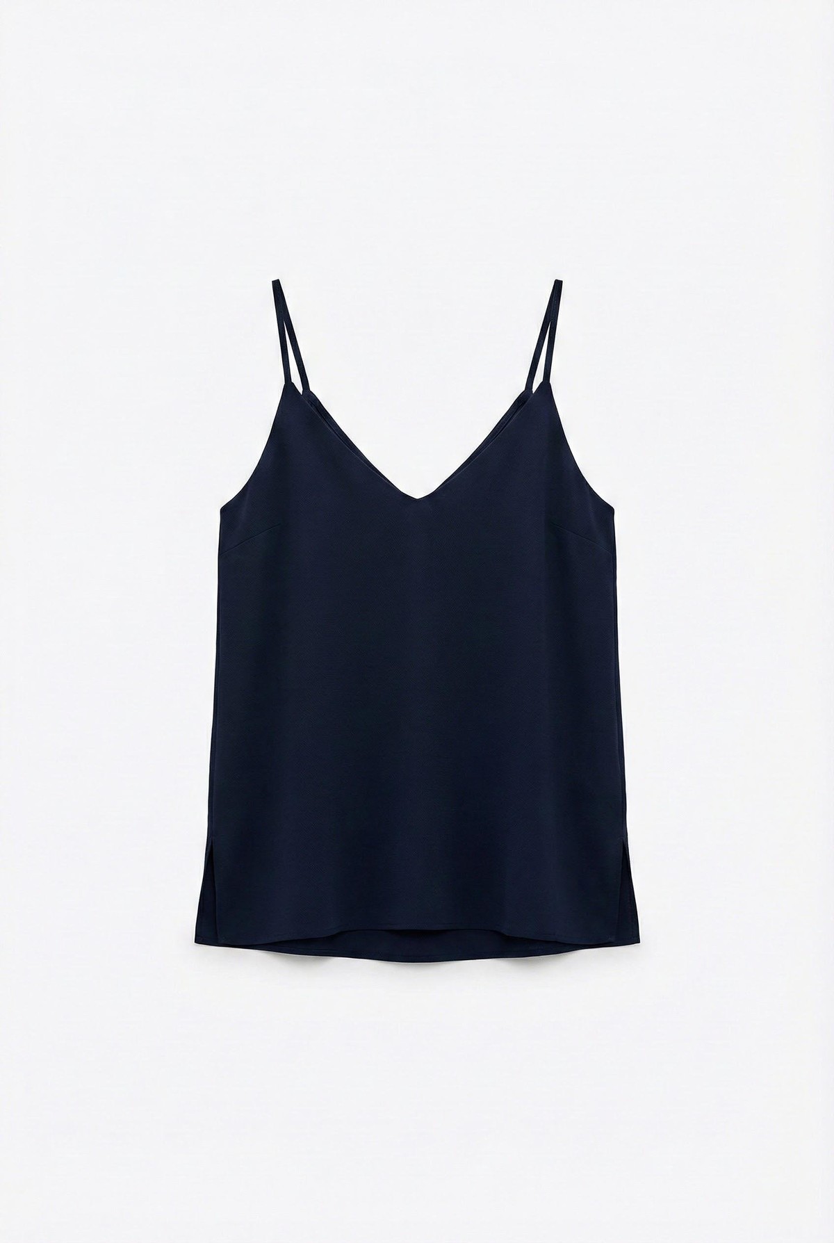 Quzu Askılı V Yaka Bluz Lacivert