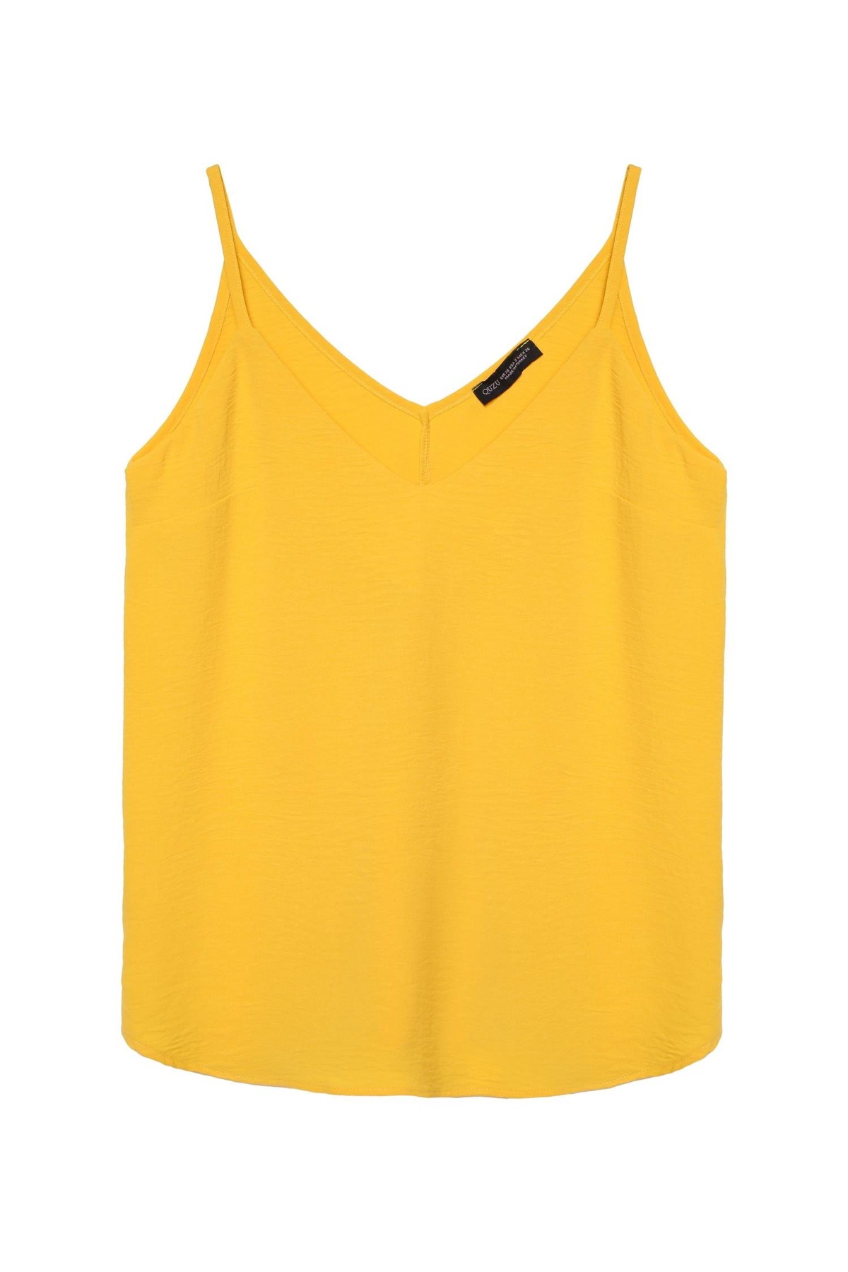 Quzu Askılı V Yaka Bluz Sarı