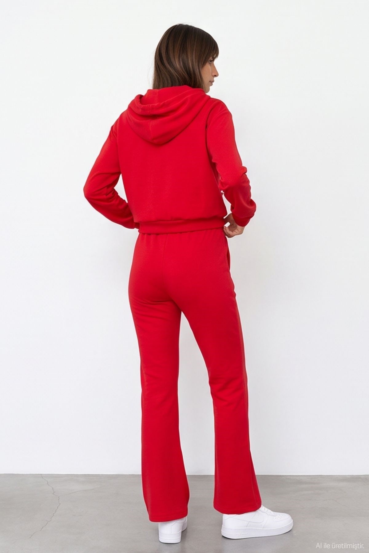 Quzu Bağcık Detaylı Sweatshirt Kırmızı