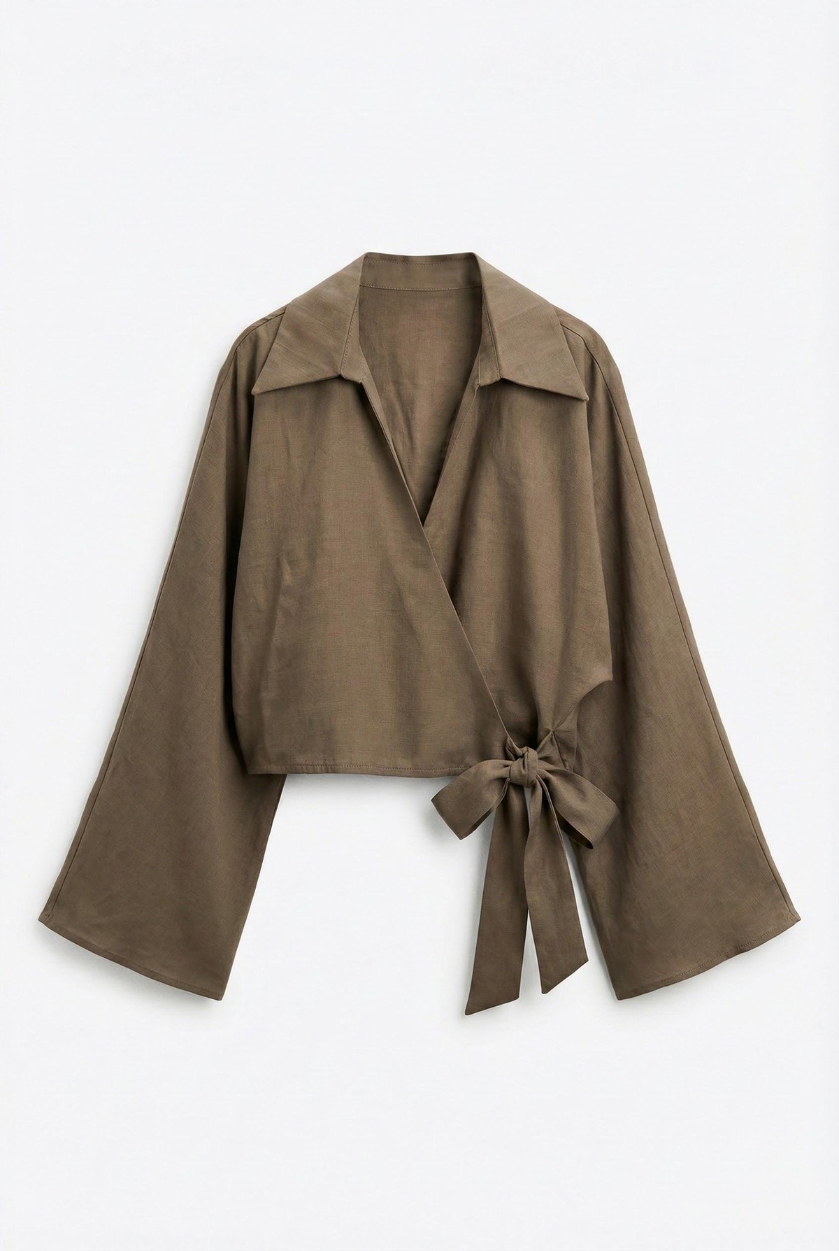 Quzu Bağlama Detaylı Bluz Haki