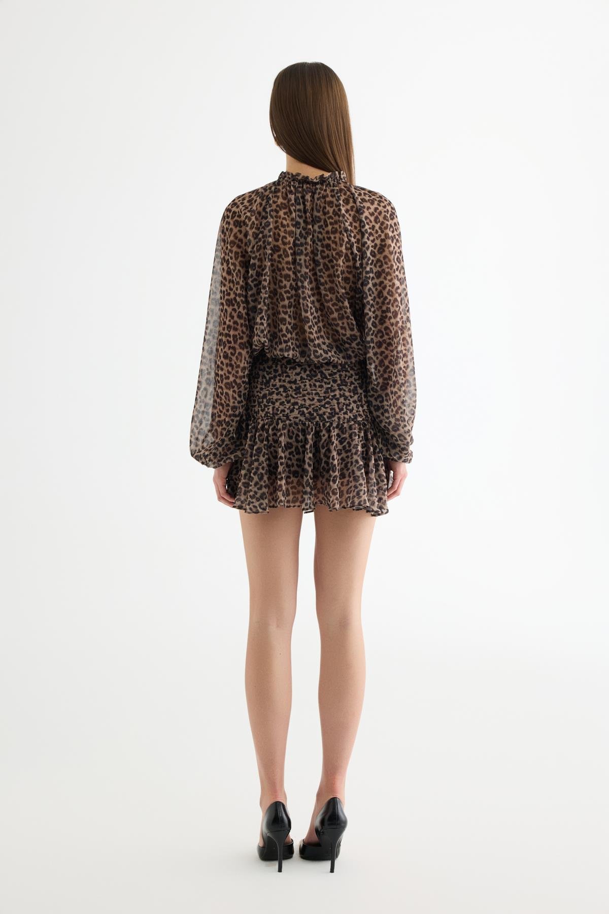 Quzu Bağlama Detaylı Bluz Kahve