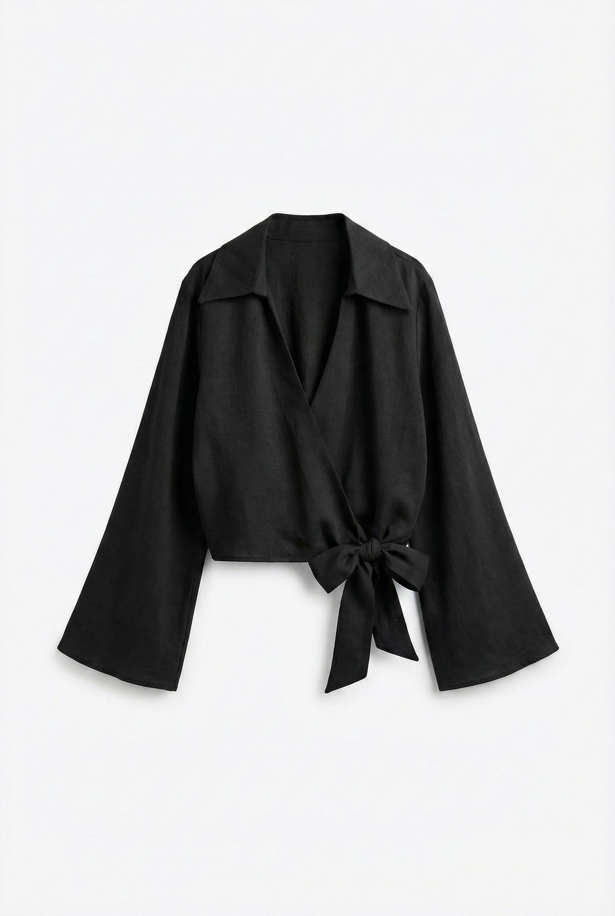 Quzu Bağlama Detaylı Bluz Siyah