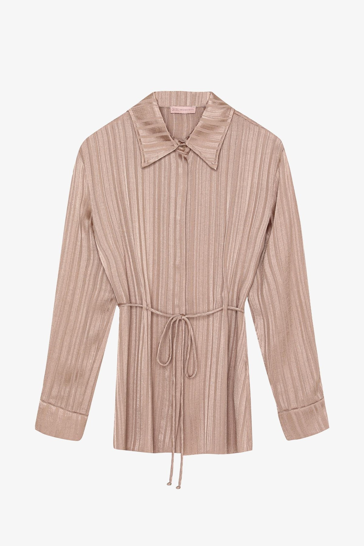 Quzu Bağlama Detaylı Gömlek Vizon