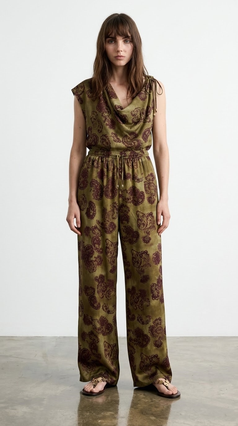 Quzu Bağucu Detaylı Pantolon Haki