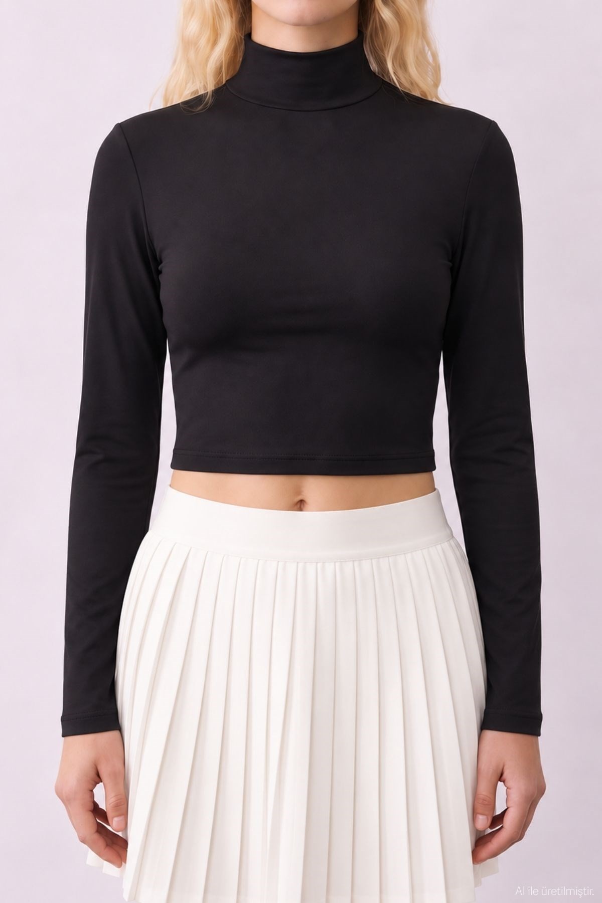 Quzu Turtleneck Blouse Black