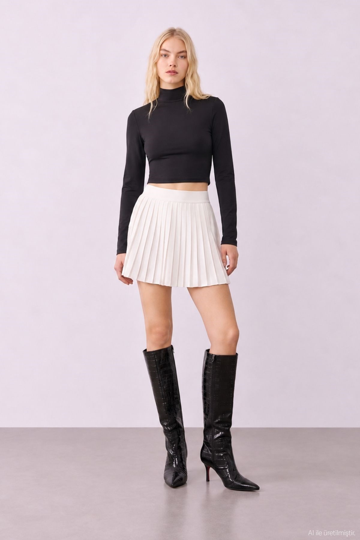 Quzu Turtleneck Blouse Black