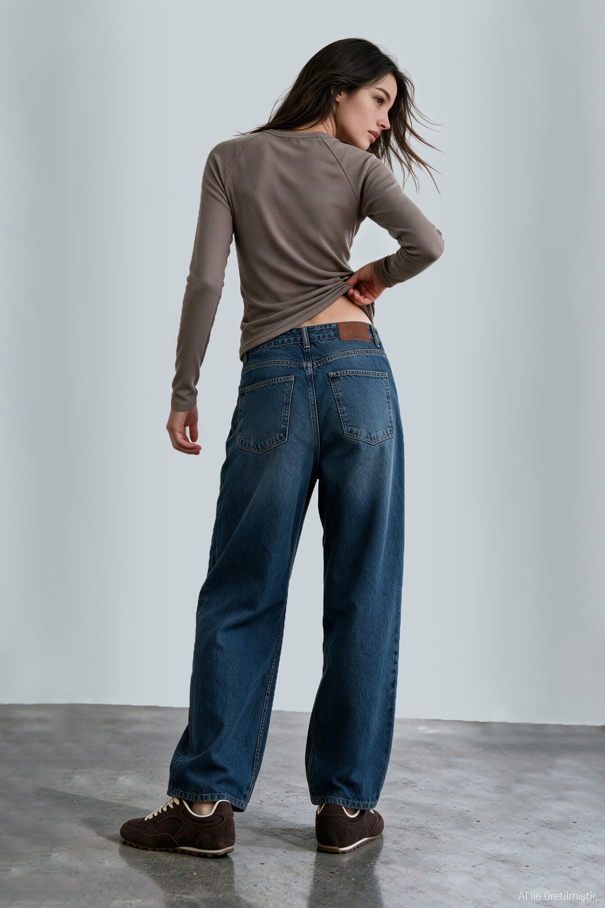 Quzu Balon Form Jean Mavi