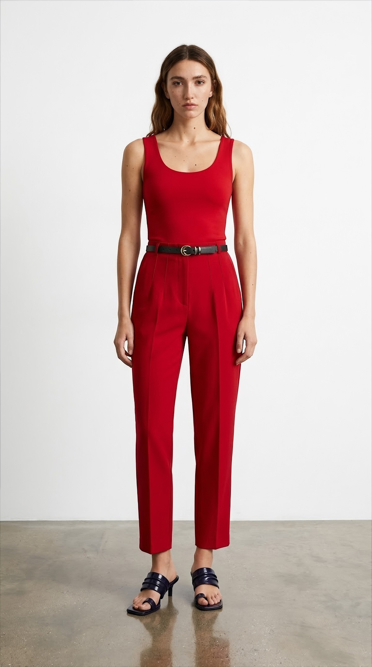 Quzu Basic Blouse Red