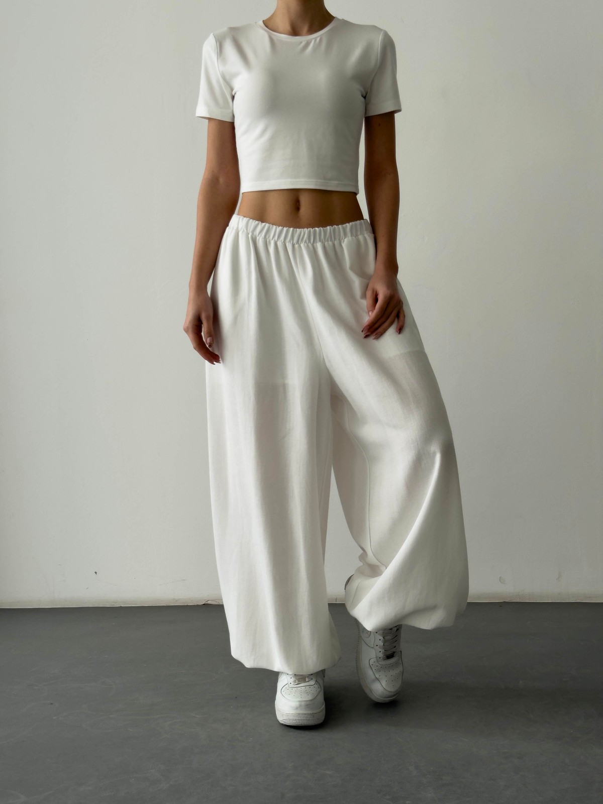 Quzu Basic Crop T-shirt Ekru