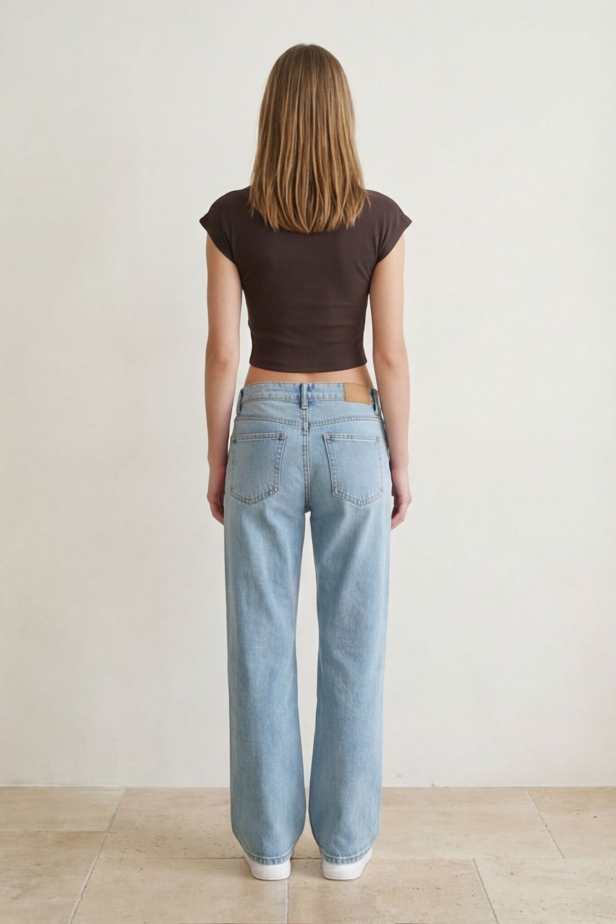 Quzu Basic Crop T-shirt Kahve