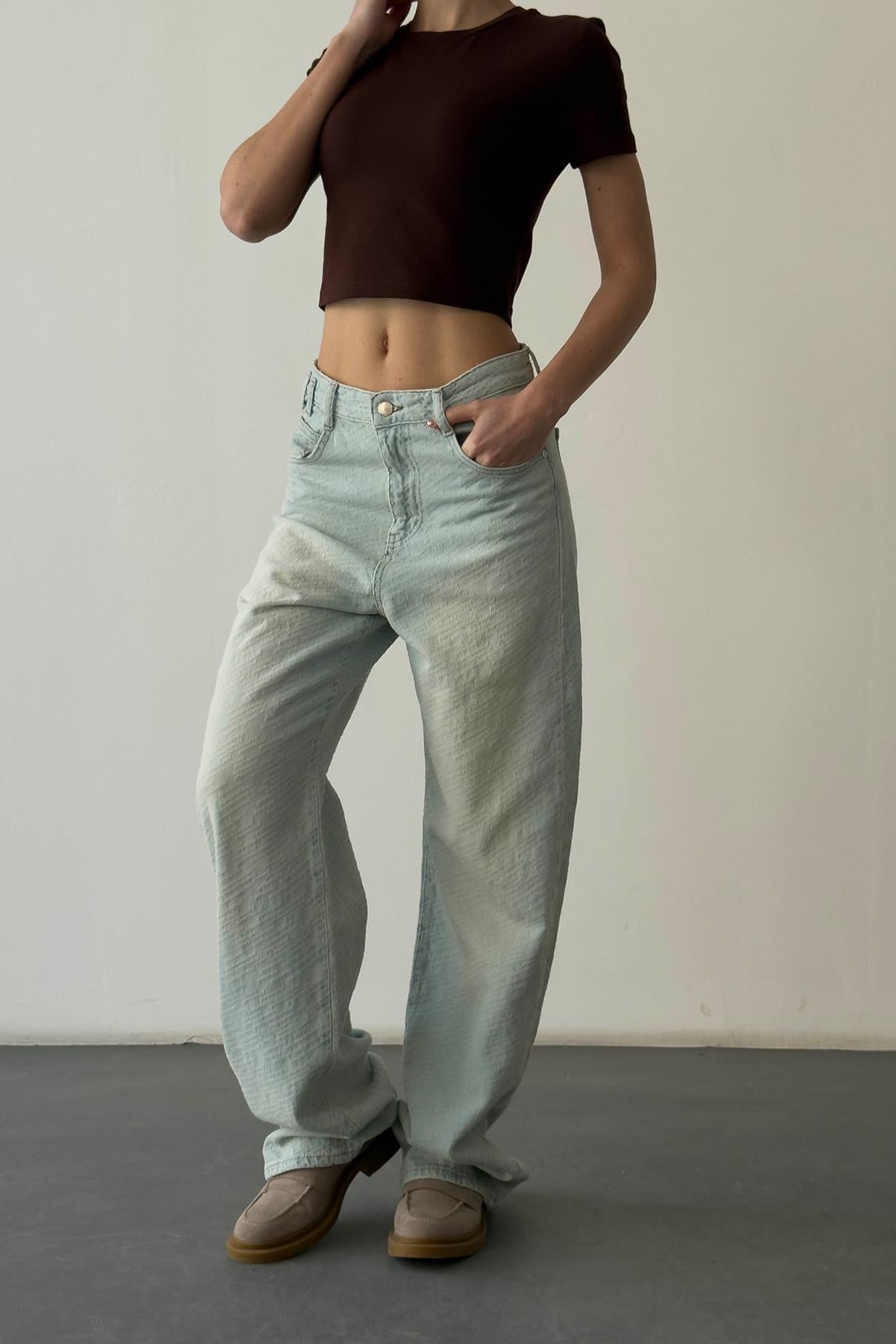 Quzu Basic Crop T-shirt Kahve