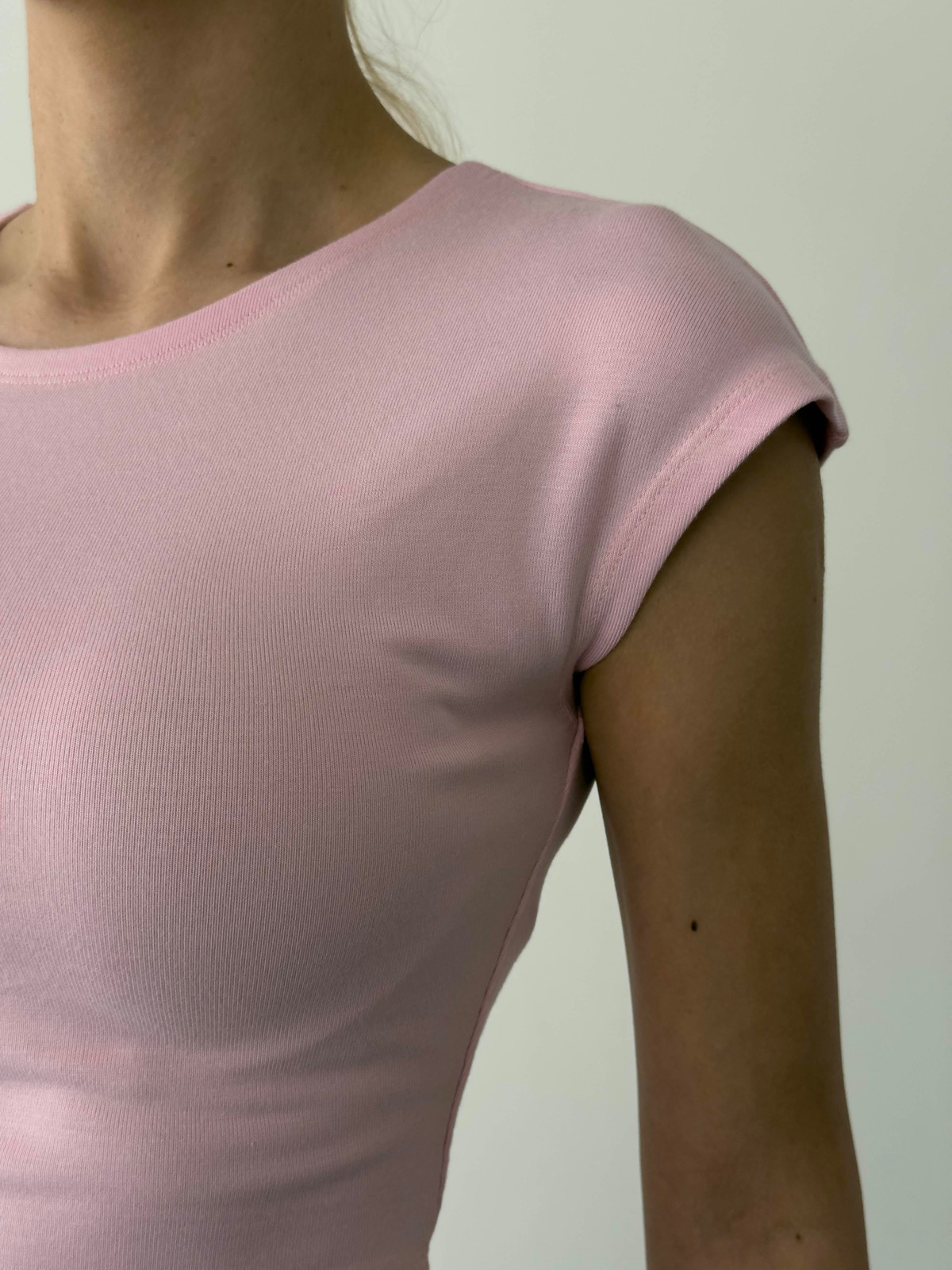 Quzu Basic Crop T-shirt Pembe