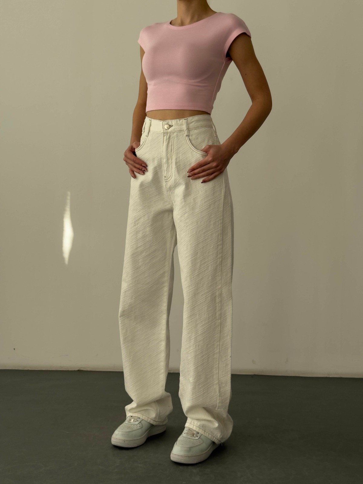 Quzu Basic Crop T-shirt Pembe