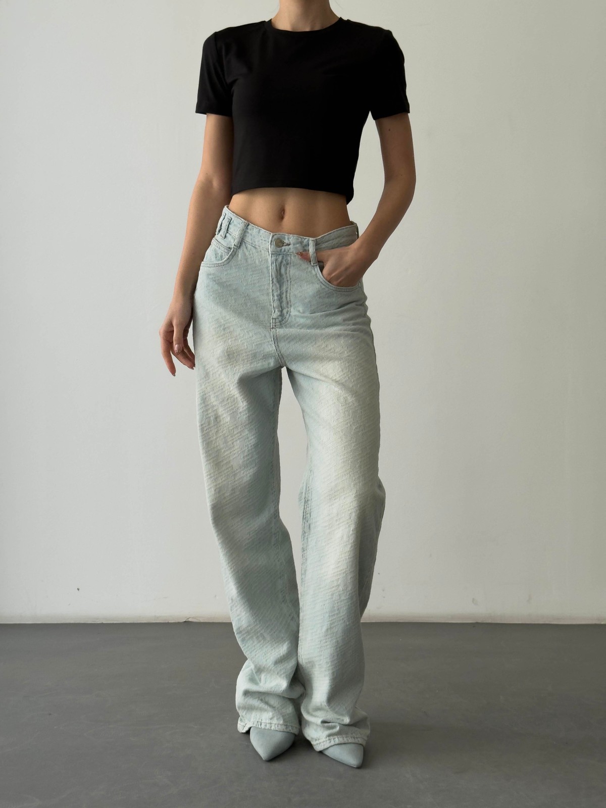 Quzu Basic Crop T-shirt Siyah