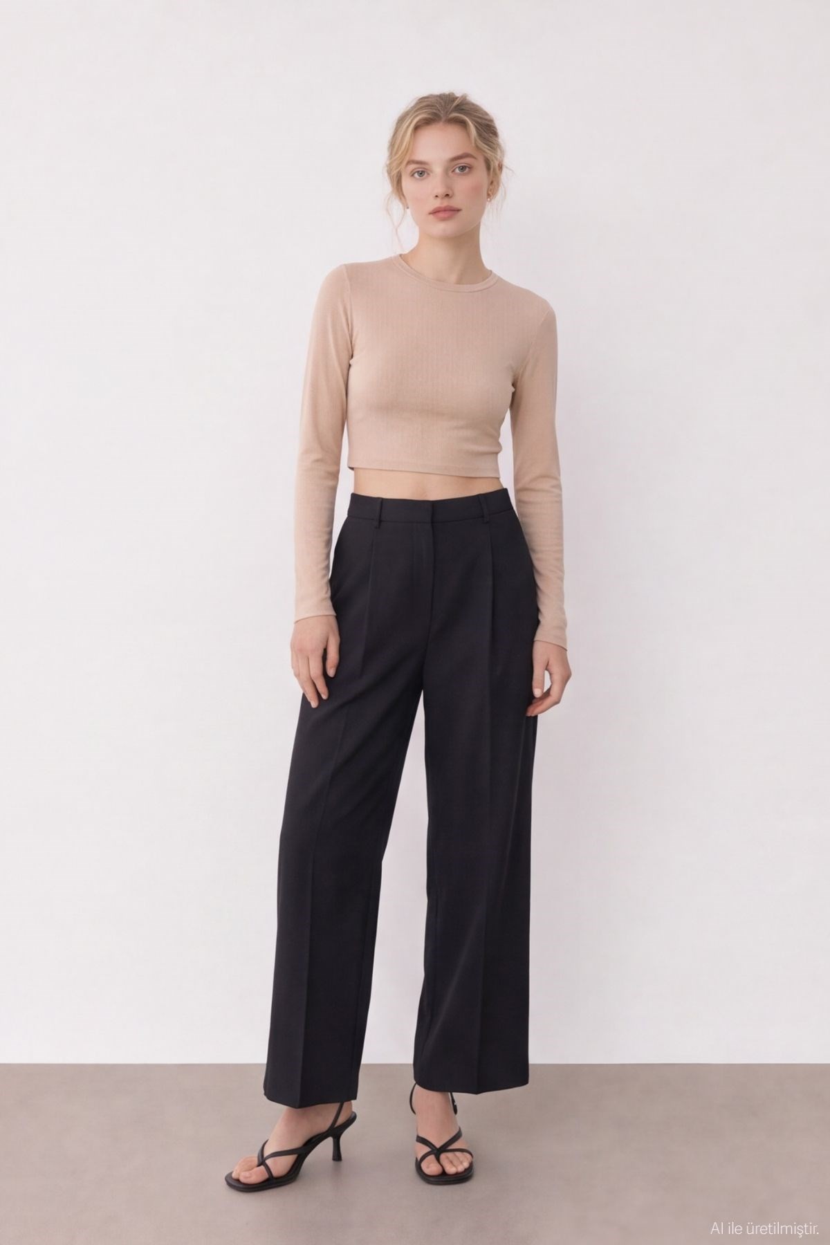 Quzu Basic Crop Top Beige