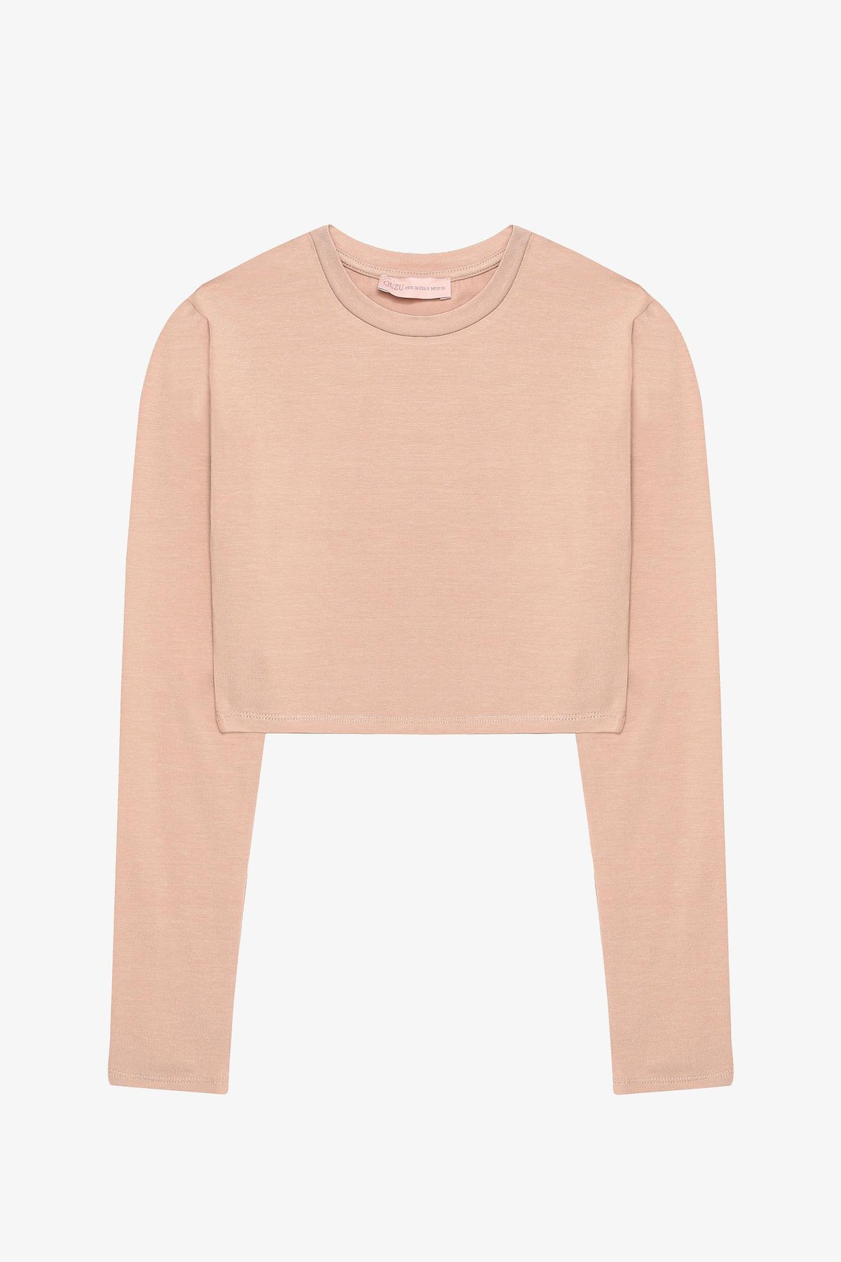 Quzu Basic Crop Top Bej