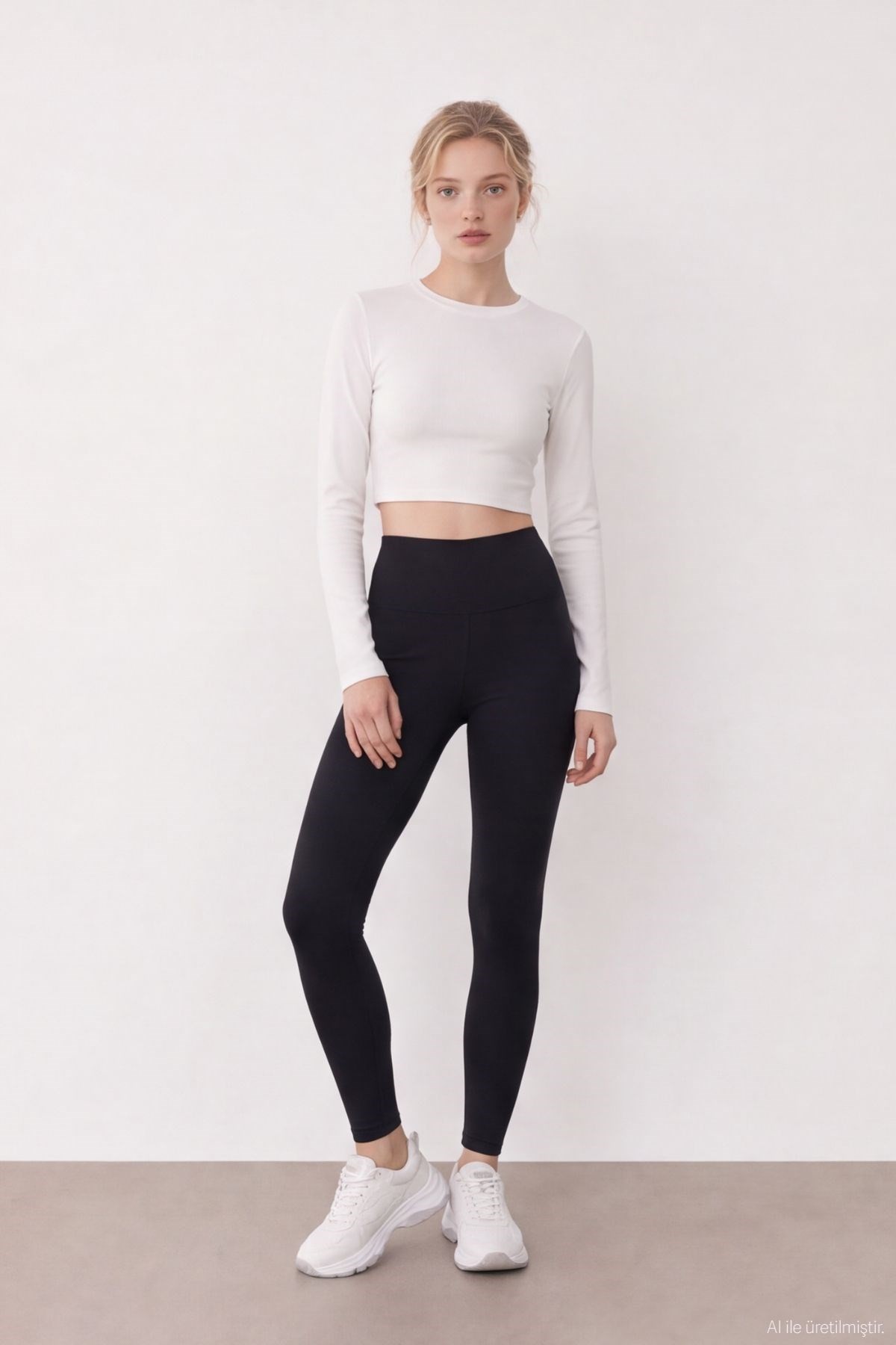Quzu Basic Crop Top Ekru