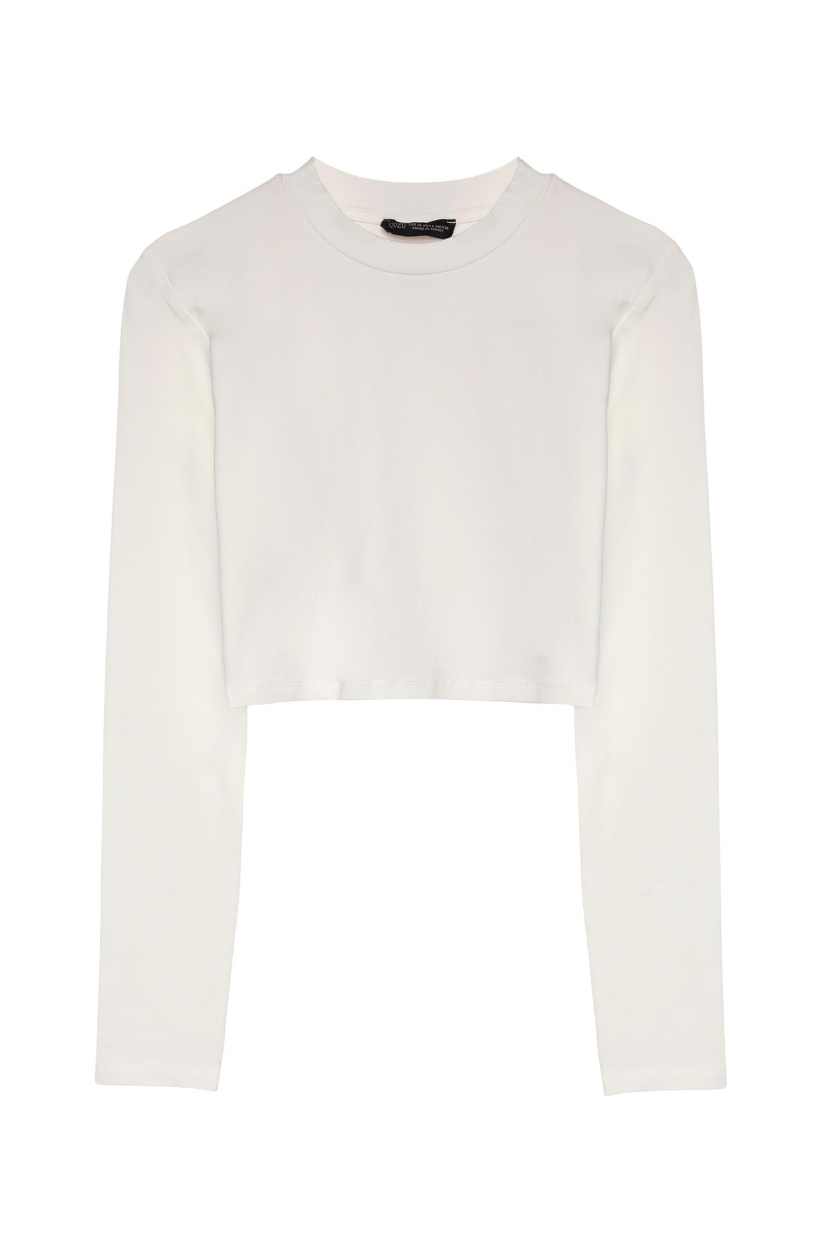 Quzu Basic Crop Top Ekru