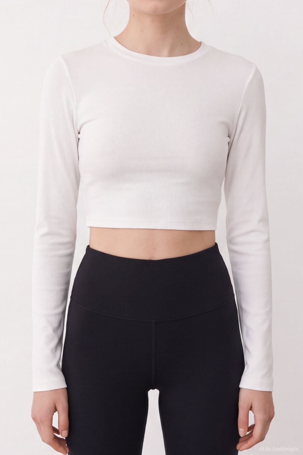 Quzu Basic Crop Top Ekru