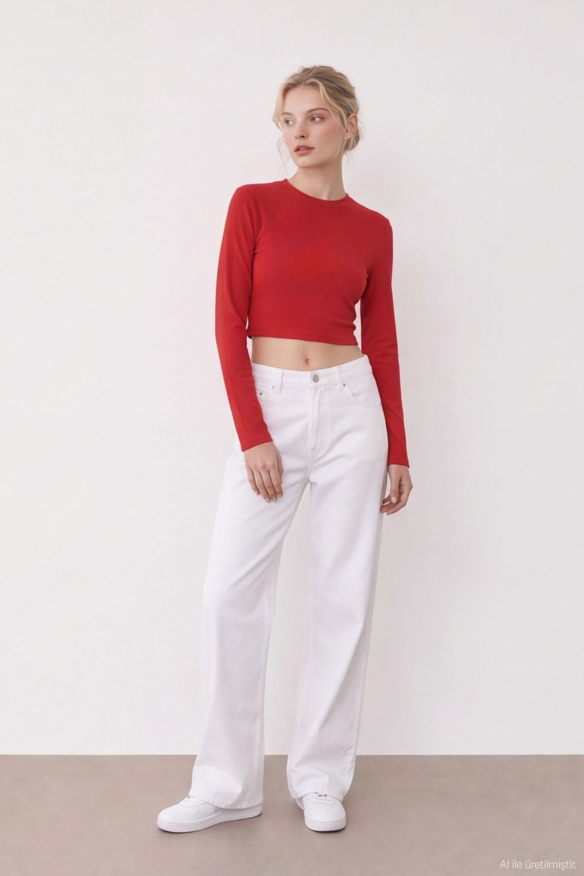 Quzu Basic Crop Top Kırmızı