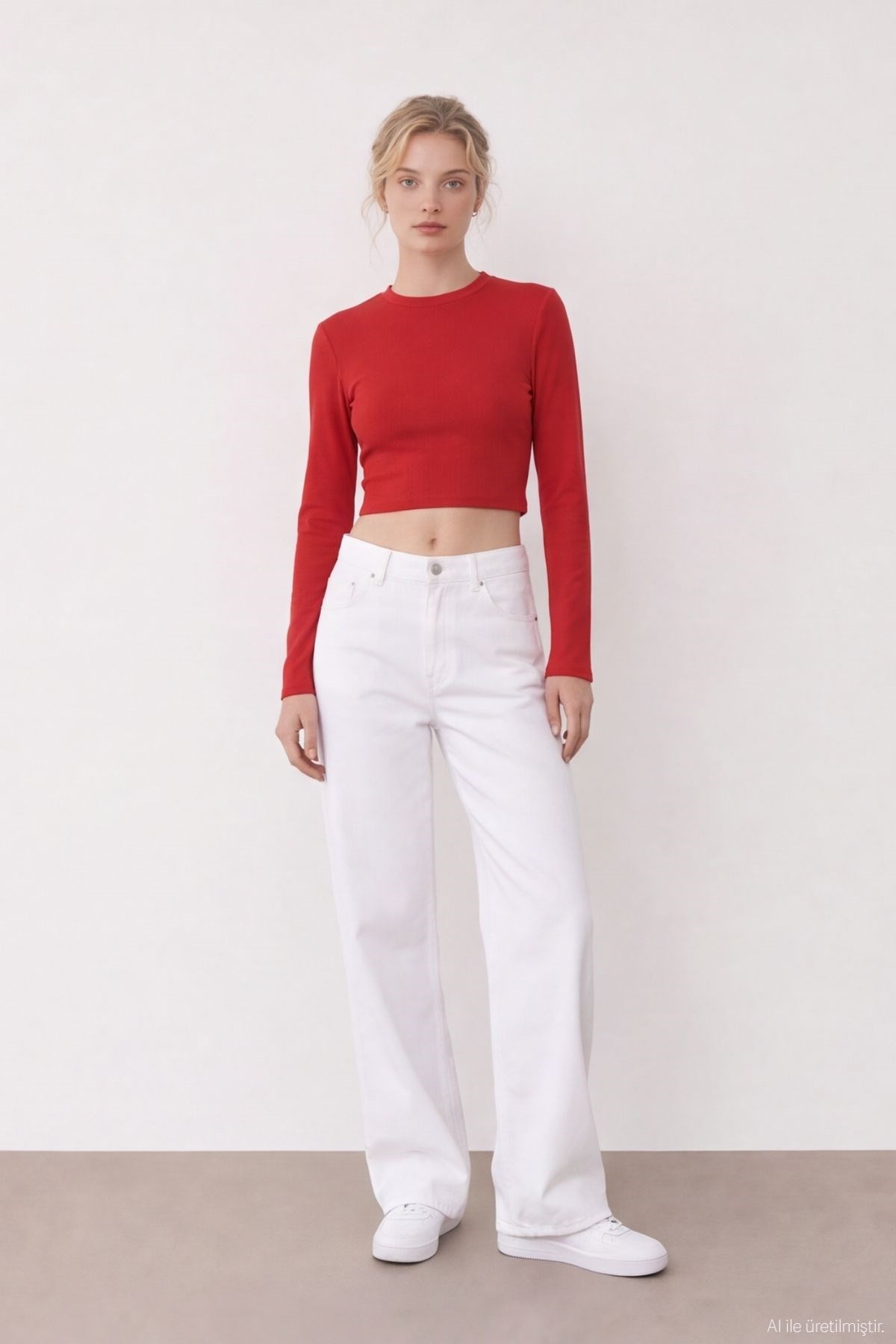 Quzu Basic Crop Top Kırmızı