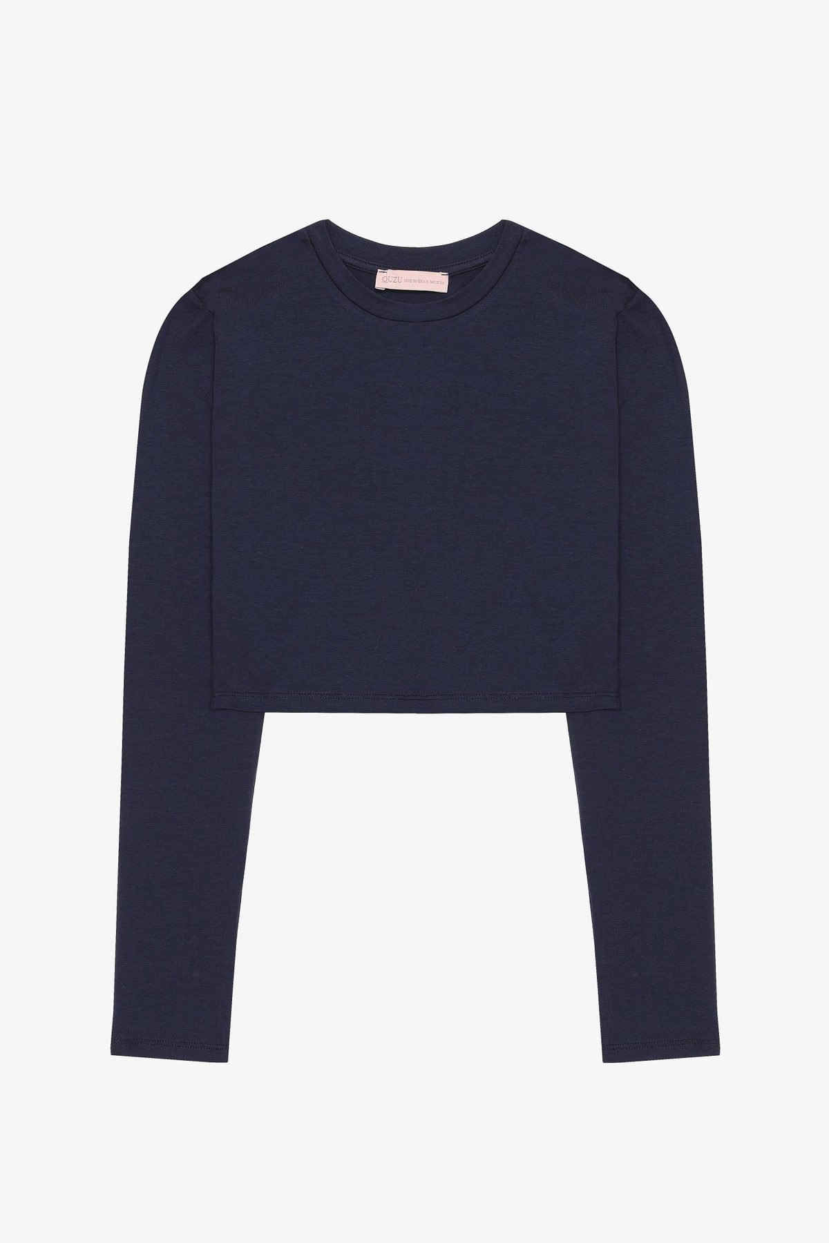 Quzu Basic Crop Top Lacivert