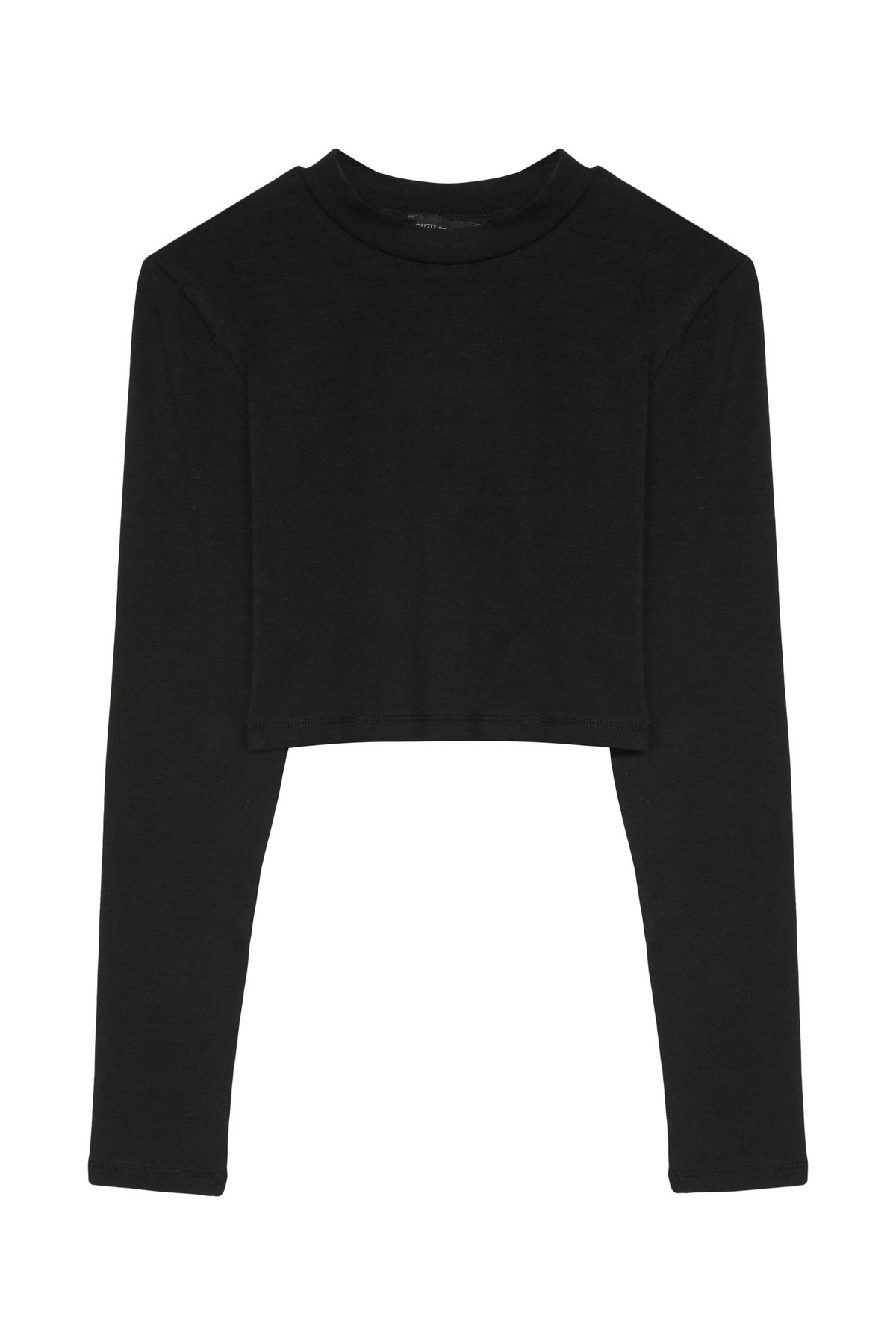 Quzu Basic Crop Top Siyah