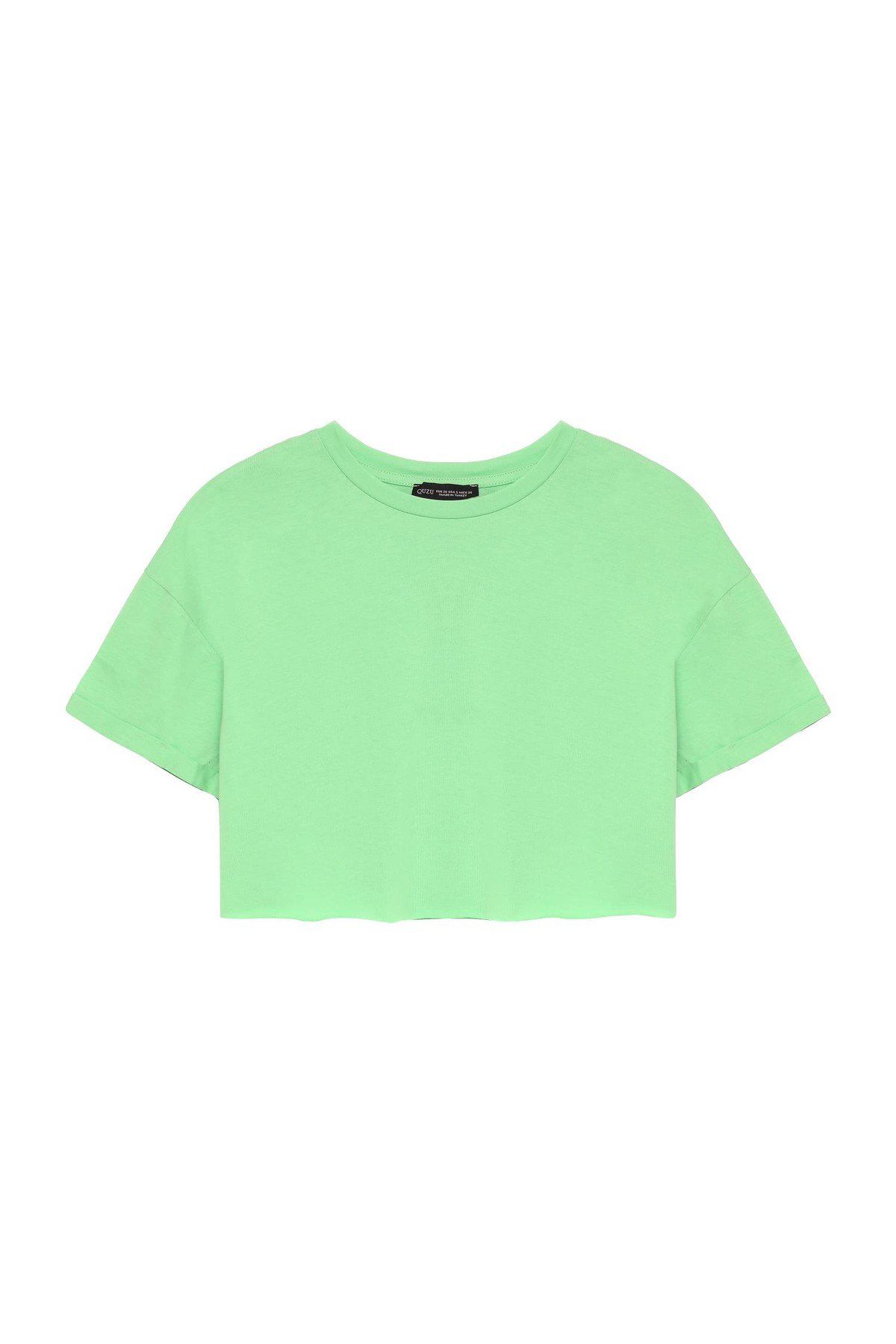 Quzu Basic Tshirt Açık Yeşil