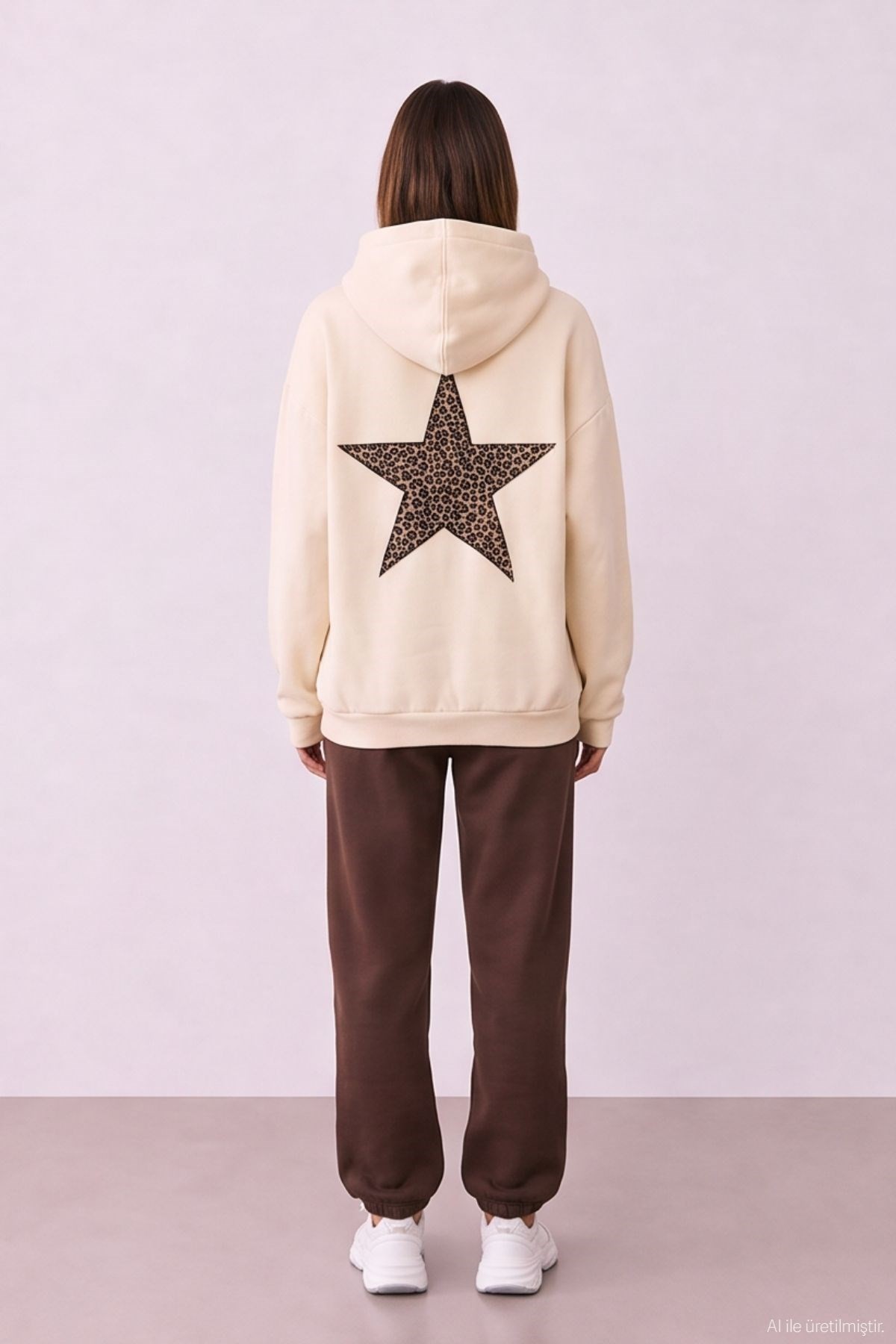 Quzu Baskı Detaylı Sweatshirt Bej