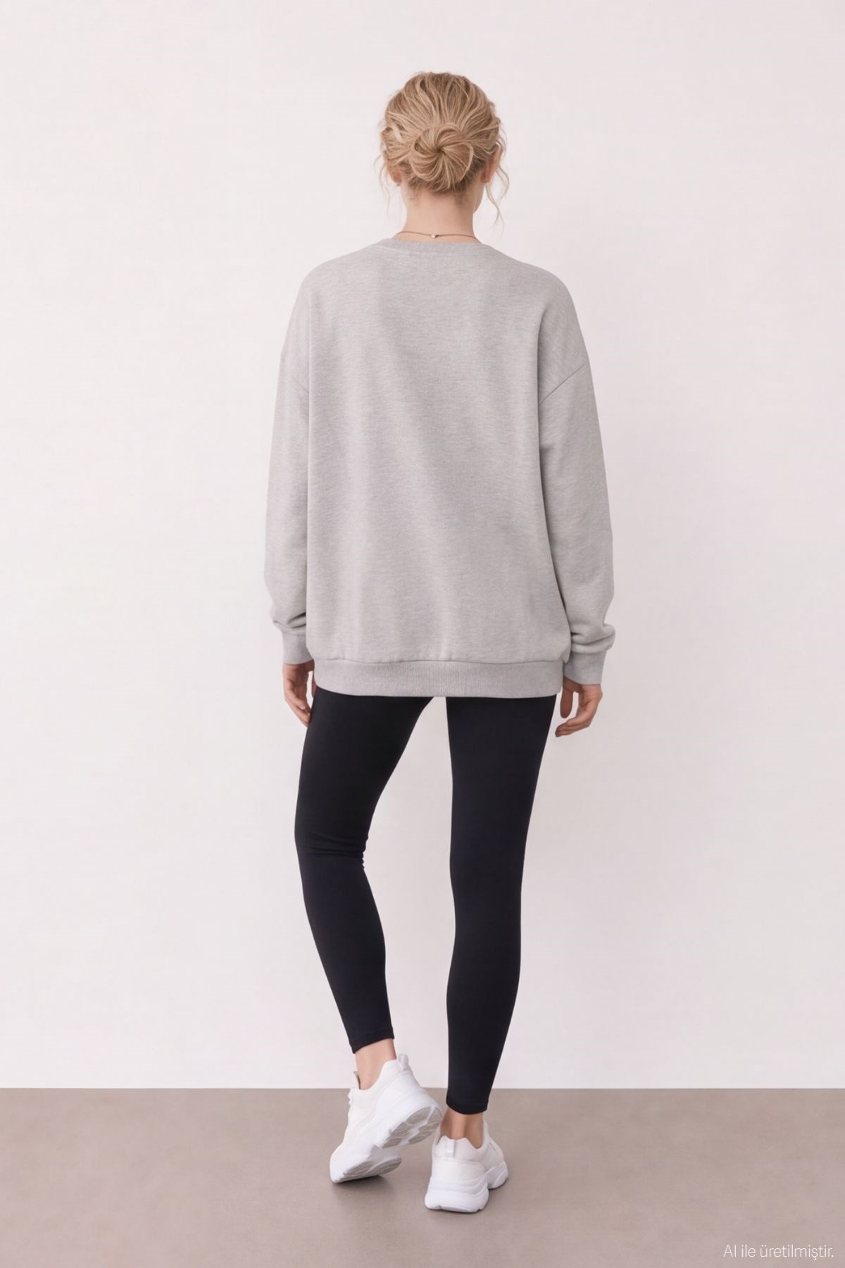 Quzu Baskı Detaylı Sweatshirt Bejmelanj