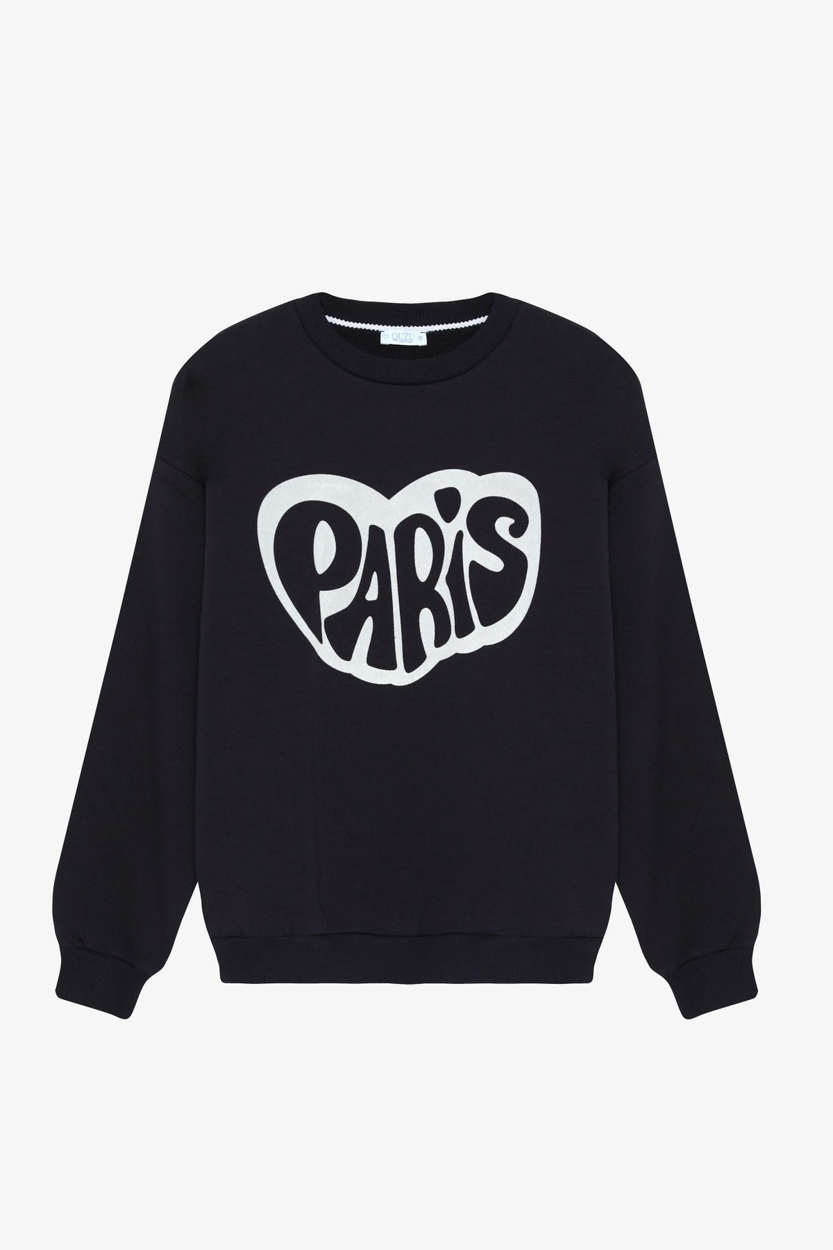 Quzu Baskı Detaylı Sweatshirt Lacivert