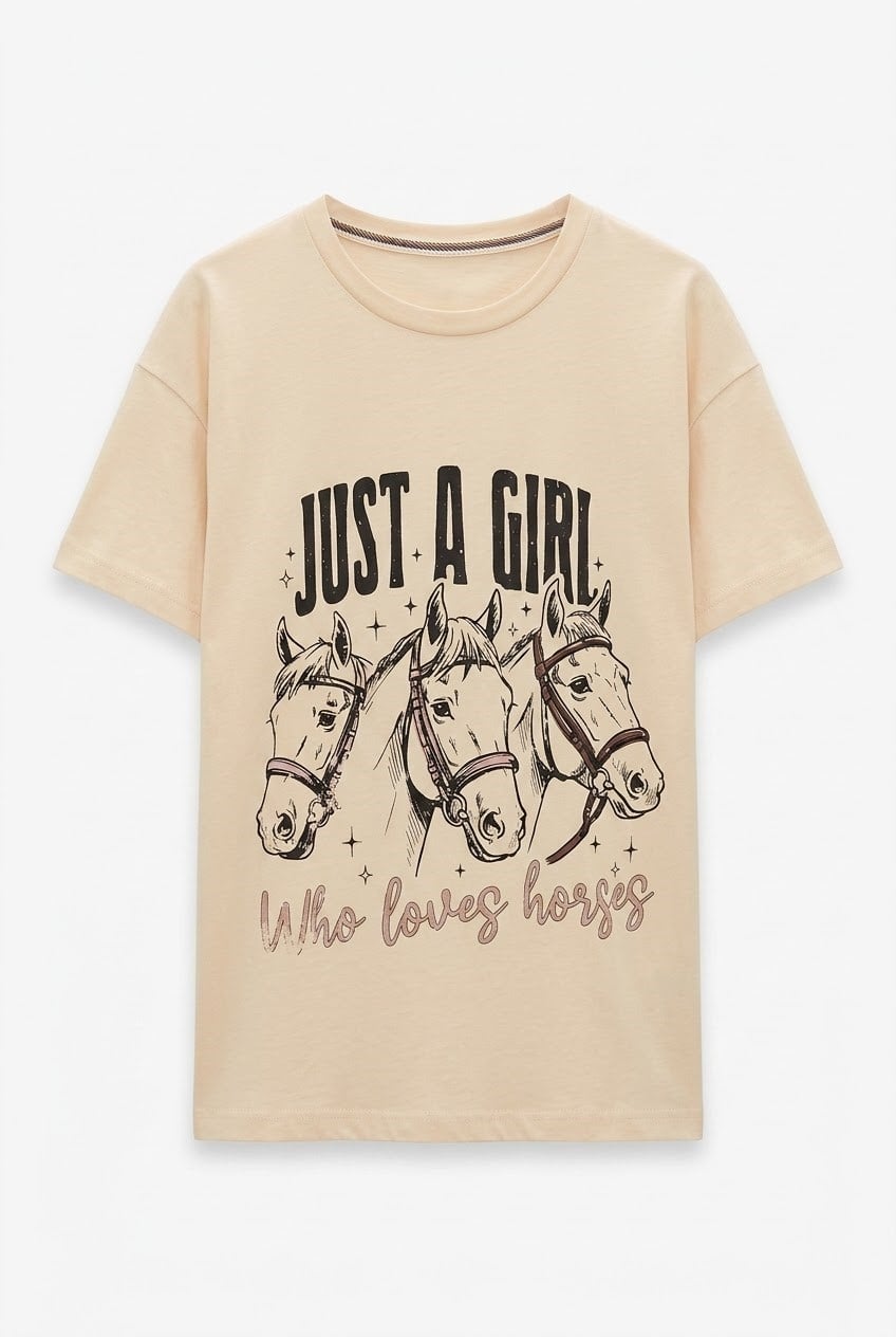Quzu Baskı Detaylı T-shirt Bej