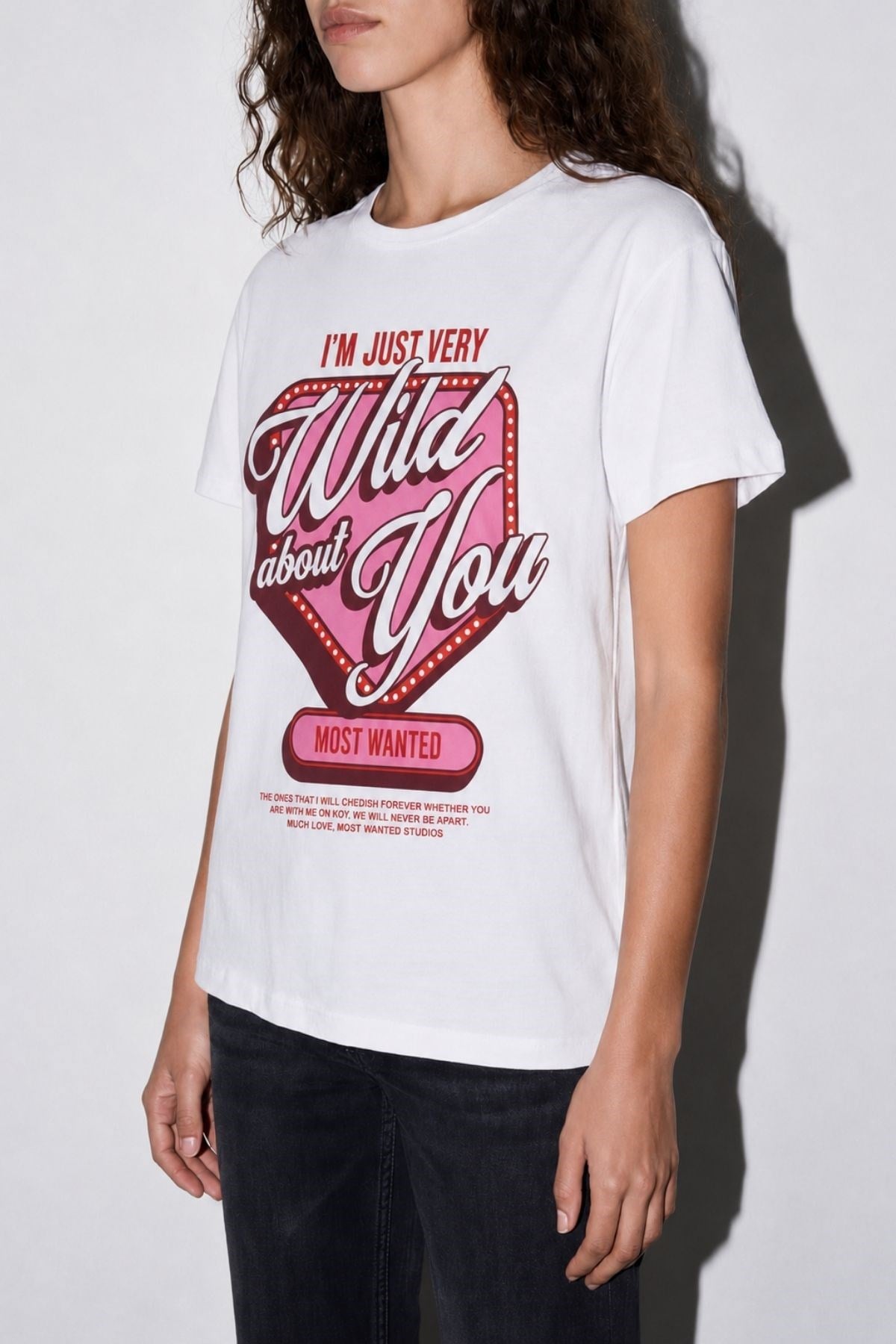 Quzu Baskı Detaylı T-shirt Ekru