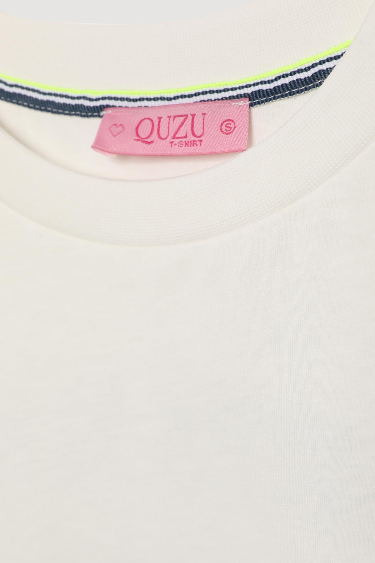 Quzu Baskı Detaylı T-shirt Ekru