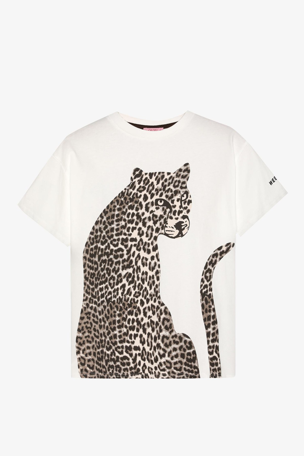 Quzu Baskı Detaylı T-shirt Ekru
